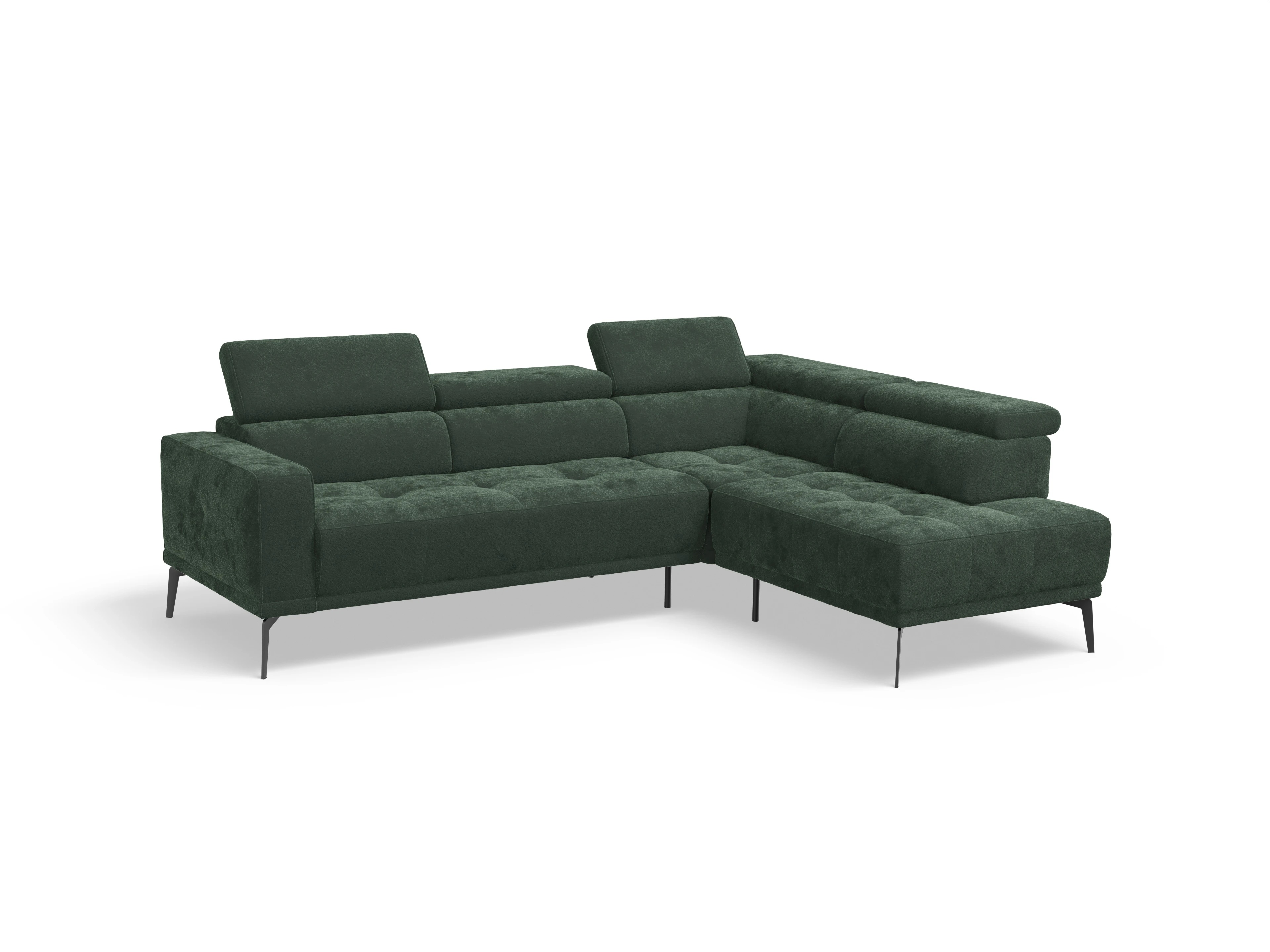 Ansicht des Produktes Marco Ecksofa rechts Abschluss offen in Stoff Grün