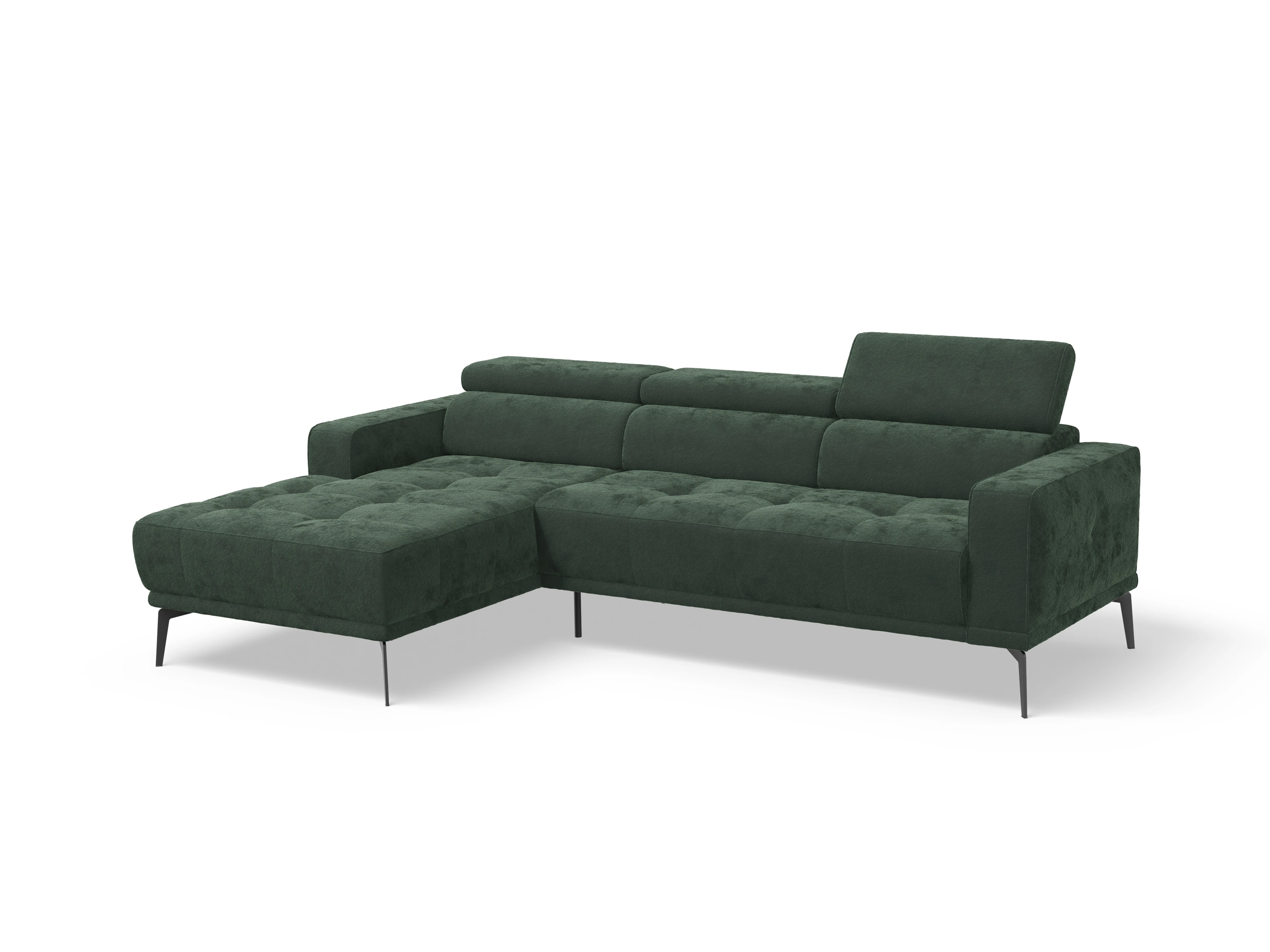 Ansicht des Produktes Marco Ecksofa links Abschluss offen in Stoff Grün