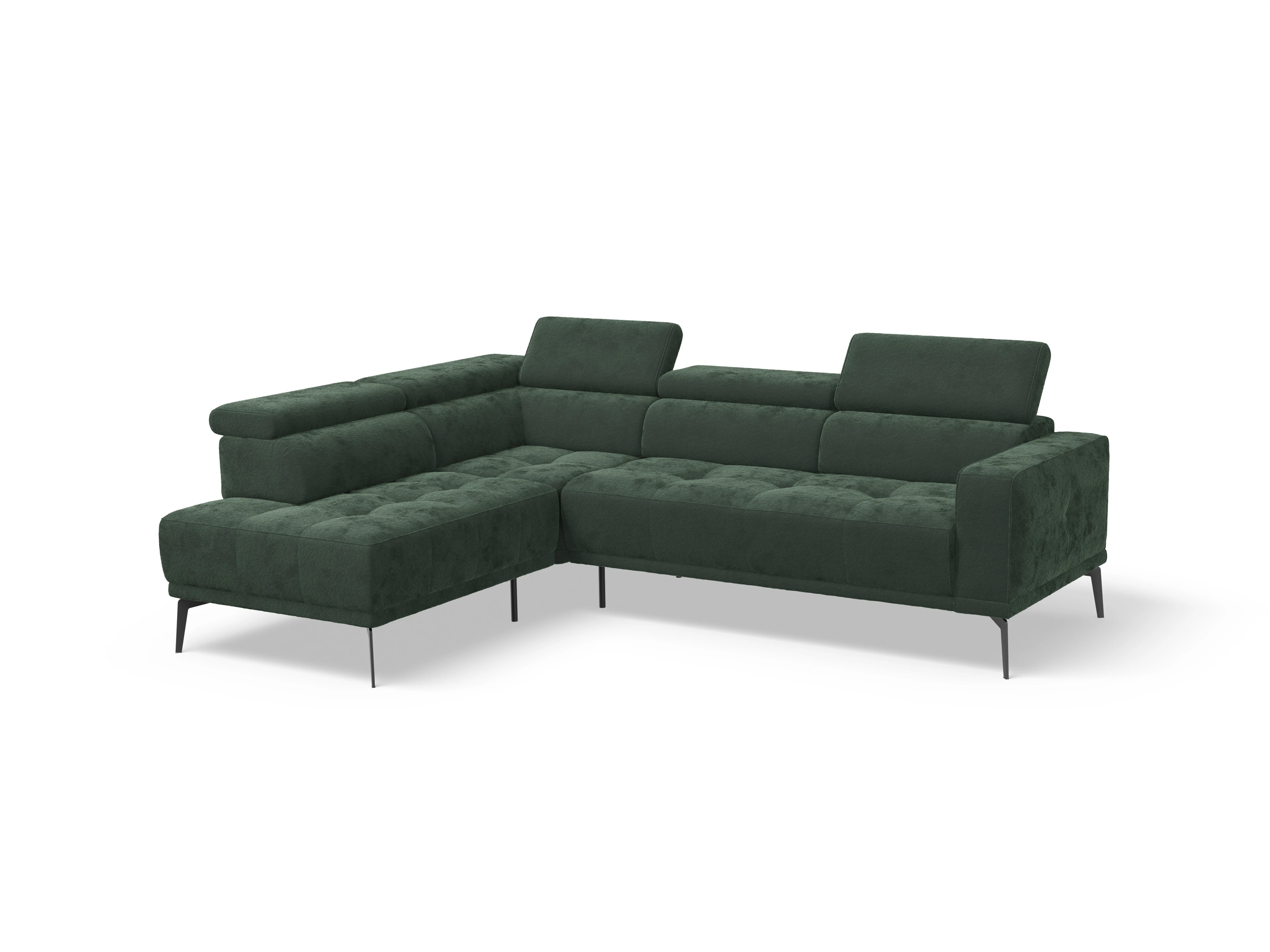 Ansicht des Produktes Marco Ecksofa links Abschluss offen in Stoff Grün
