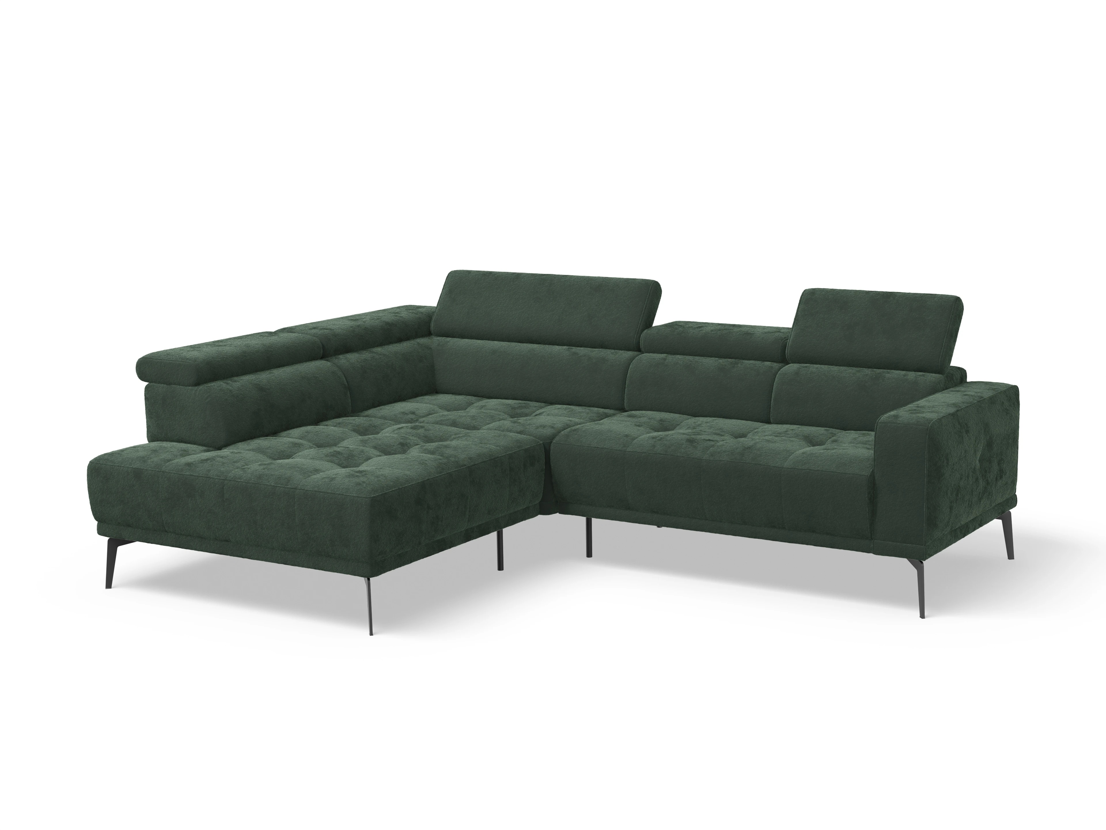 Ansicht des Produktes Marco Ecksofa links Abschluss offen in Stoff Grün