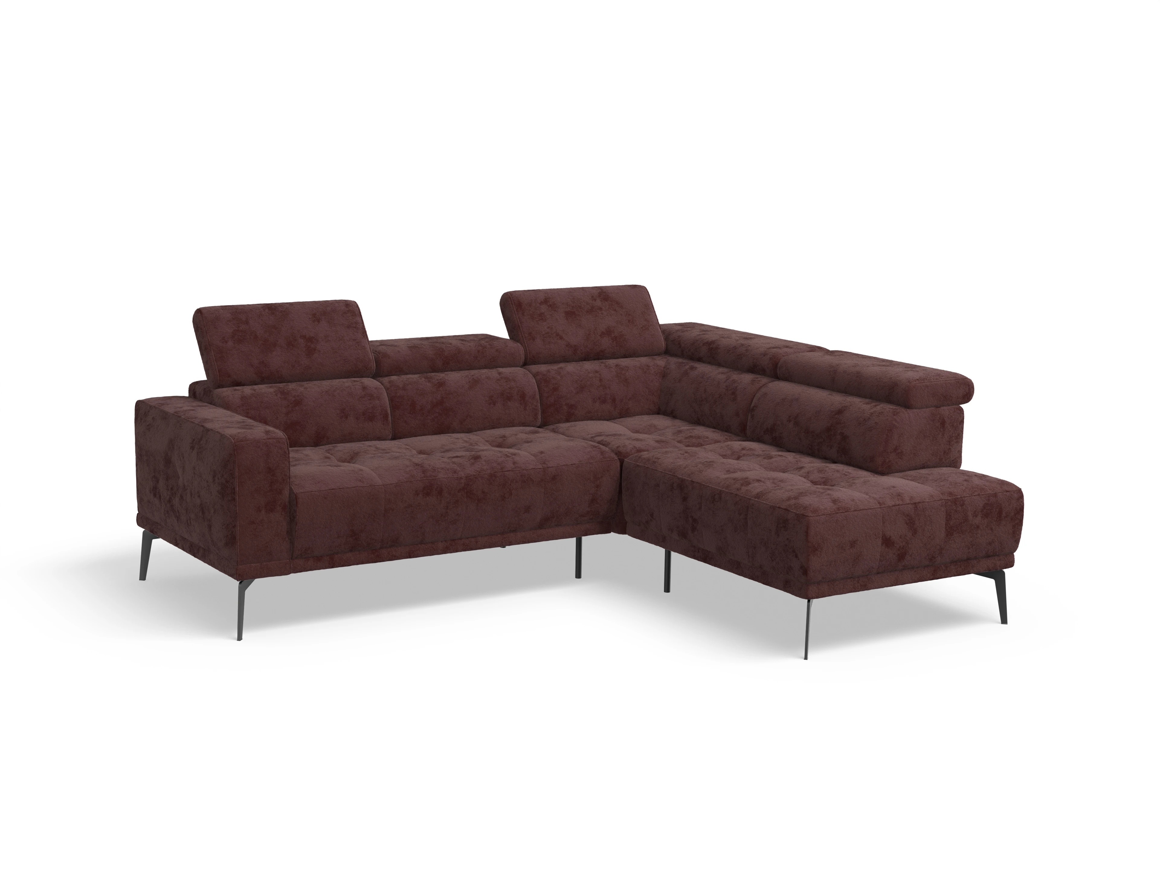 Ansicht des Produktes Marco Ecksofa rechts Abschluss offen in Stoff Rot