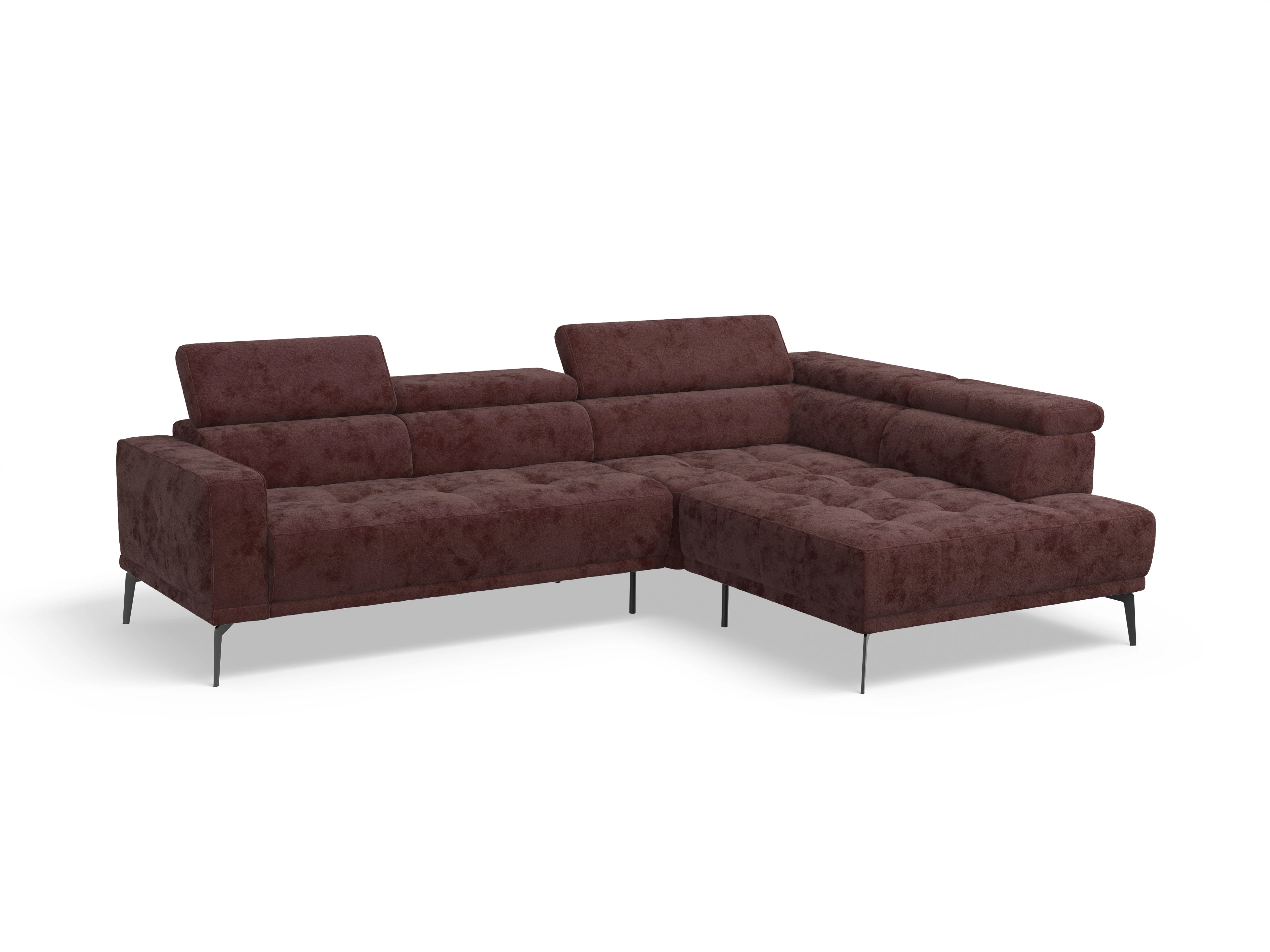 Ansicht des Produktes Marco Ecksofa rechts Abschluss offen in Stoff Rot
