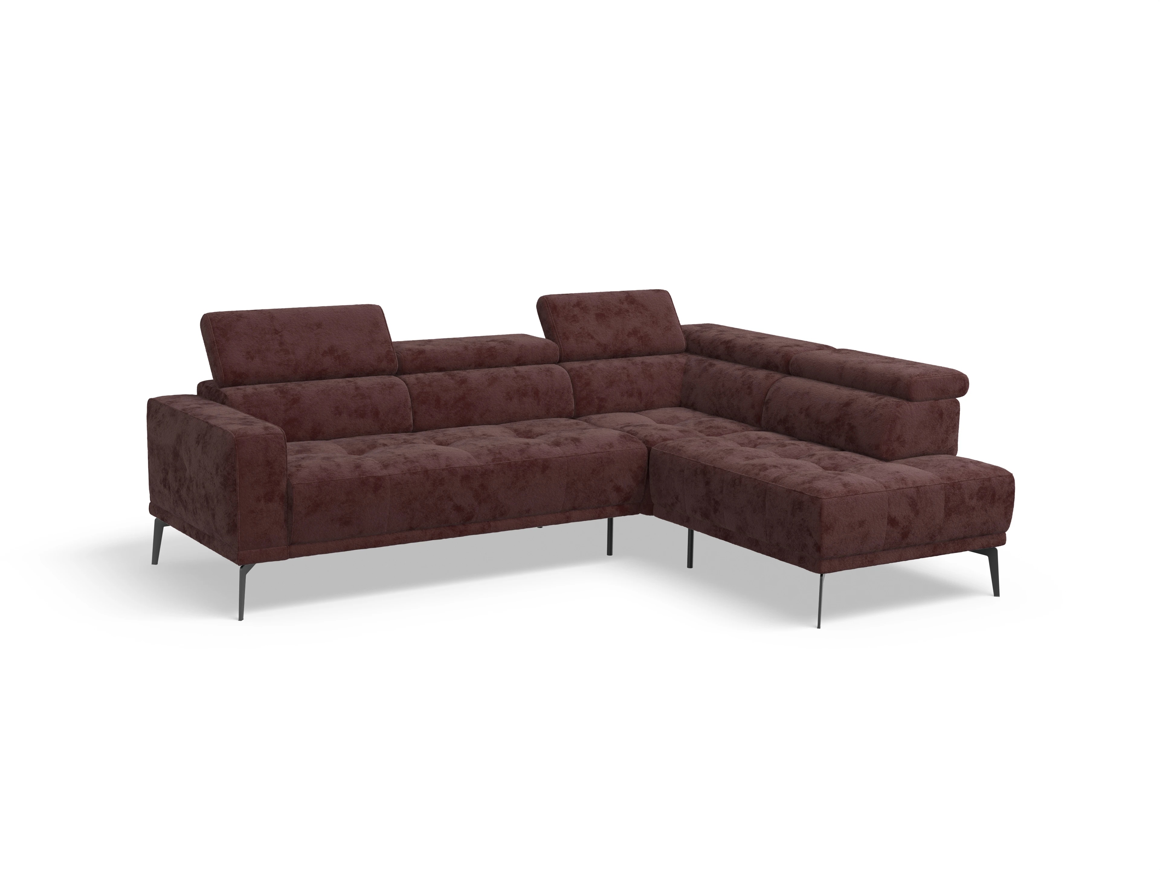 Ansicht des Produktes Marco Ecksofa rechts Abschluss offen in Stoff Rot