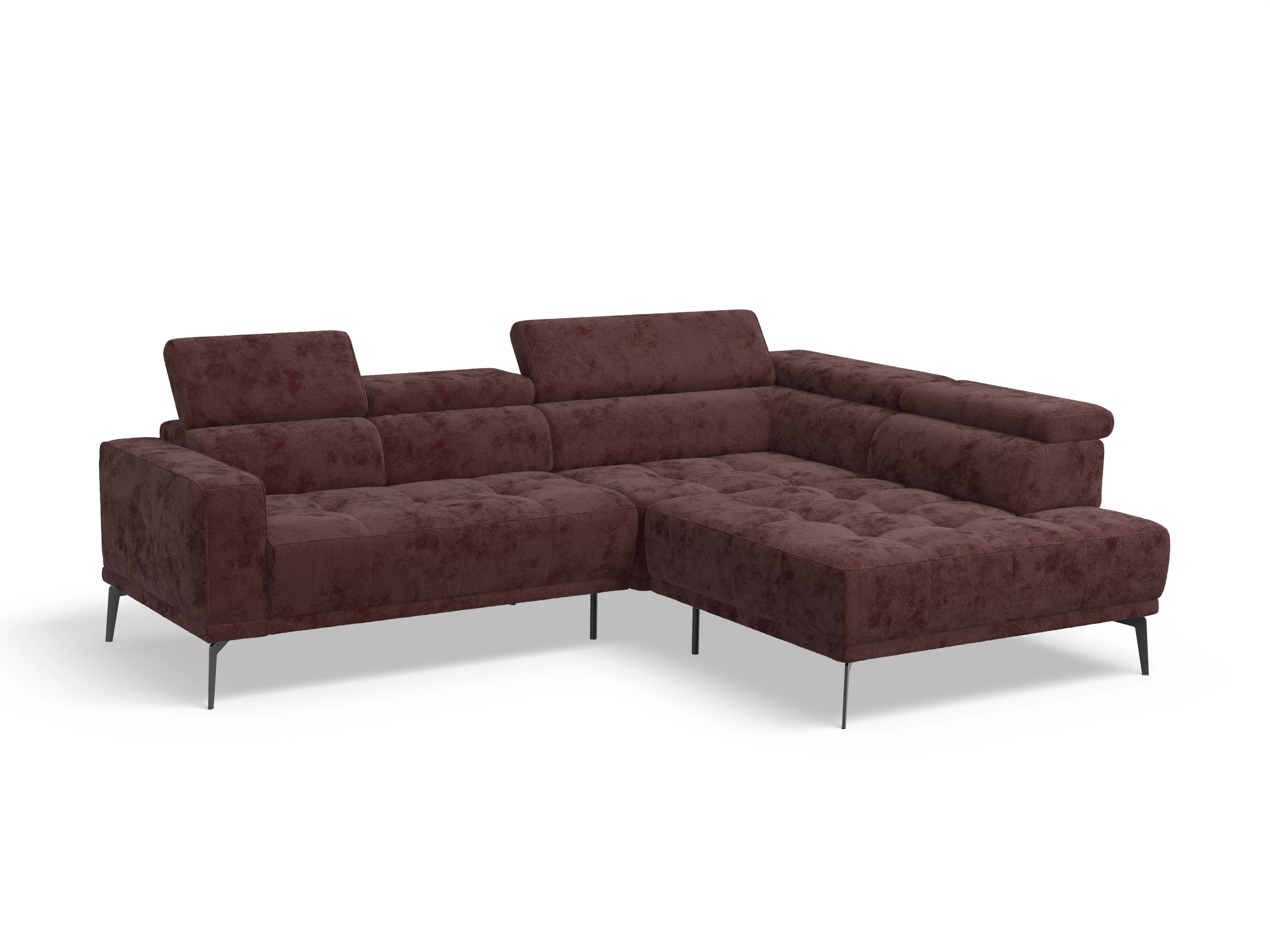 Ansicht des Produktes Marco Ecksofa rechts Abschluss offen in Stoff Rot