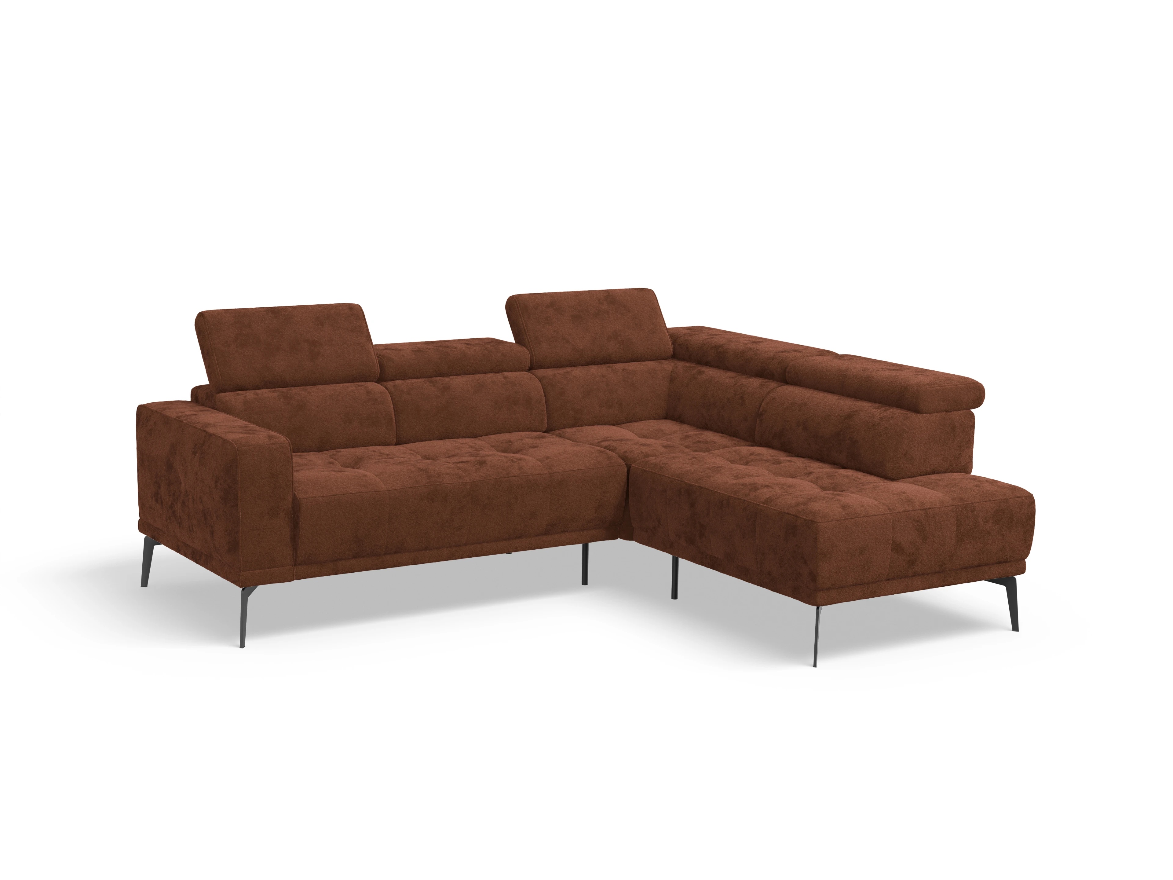 Ansicht des Produktes Marco Ecksofa rechts Abschluss offen in Stoff Rot