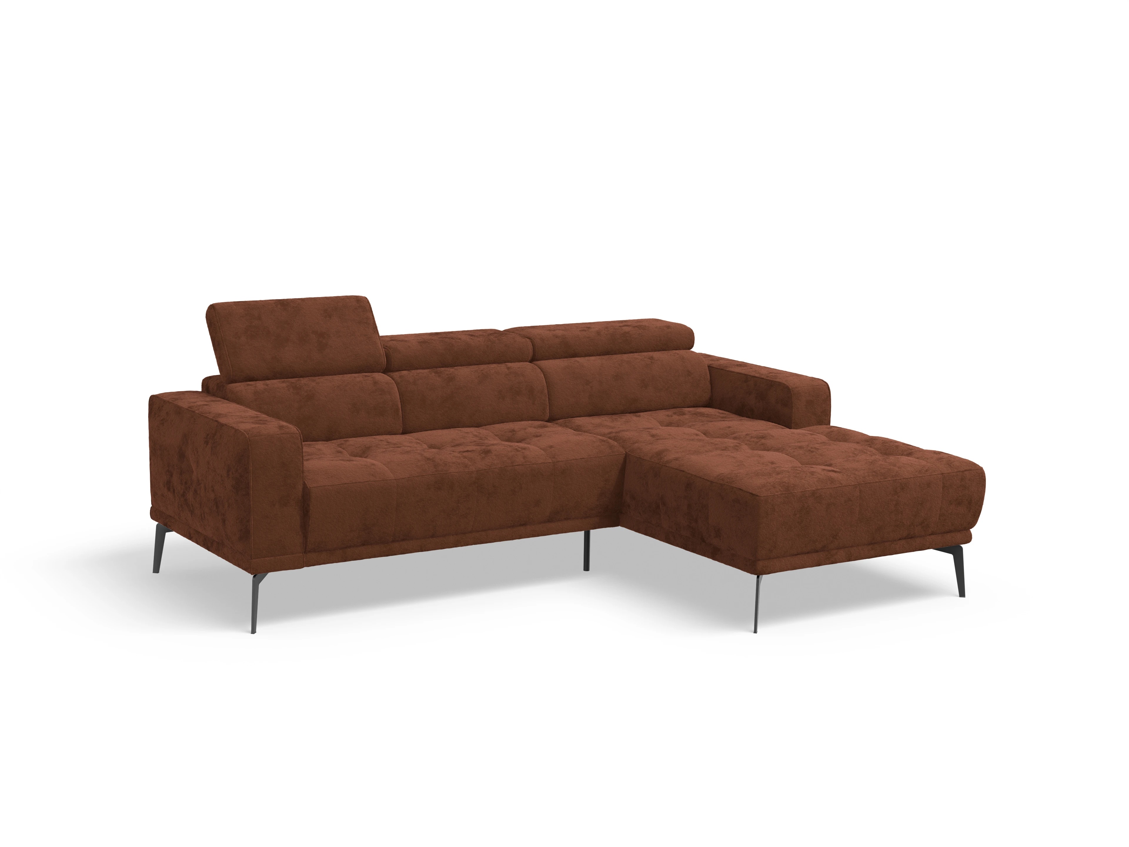 Ansicht des Produktes Marco Ecksofa rechts Abschluss offen in Stoff Rot
