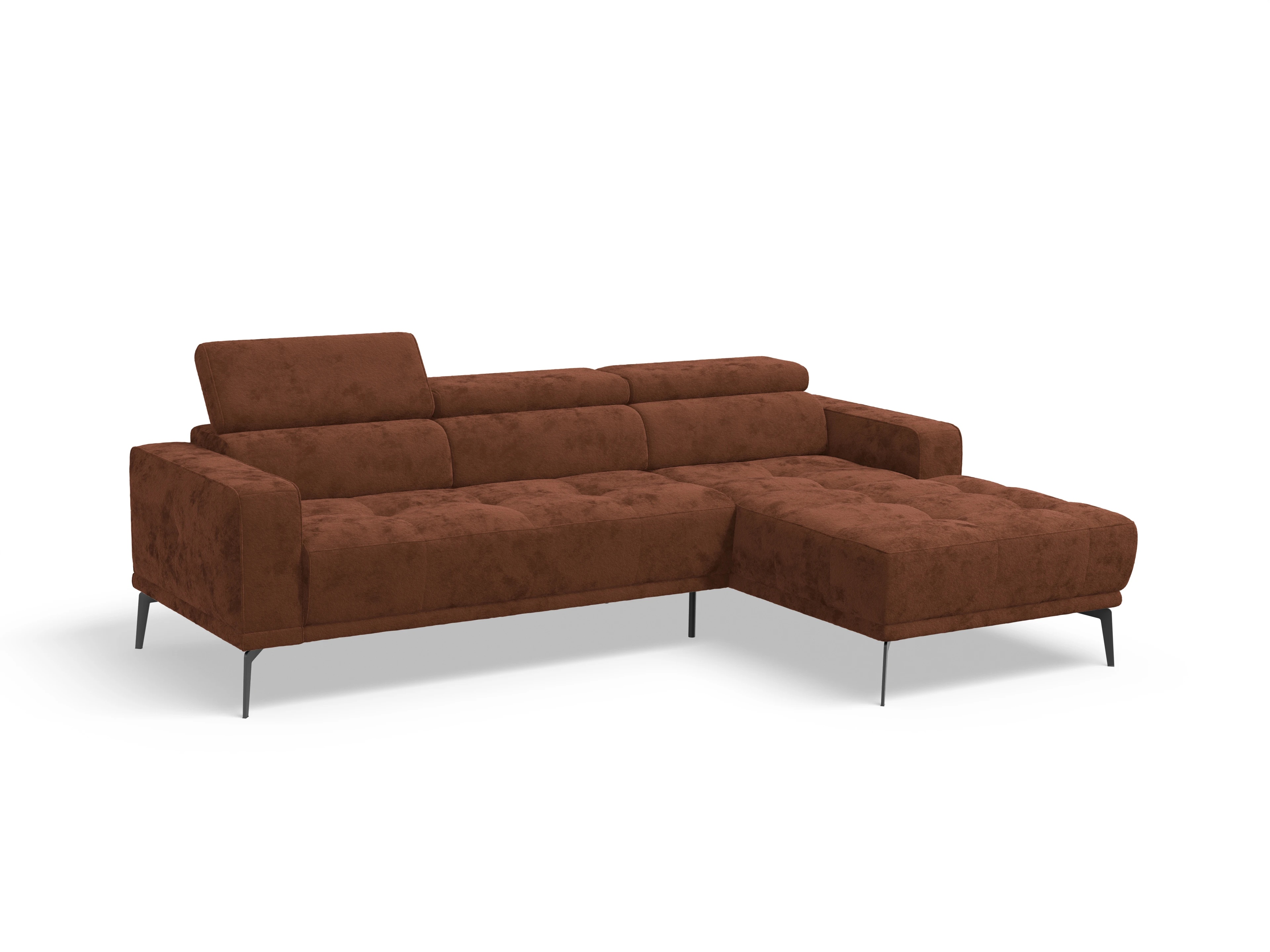 Ansicht des Produktes Marco Ecksofa rechts Abschluss offen in Stoff Rot