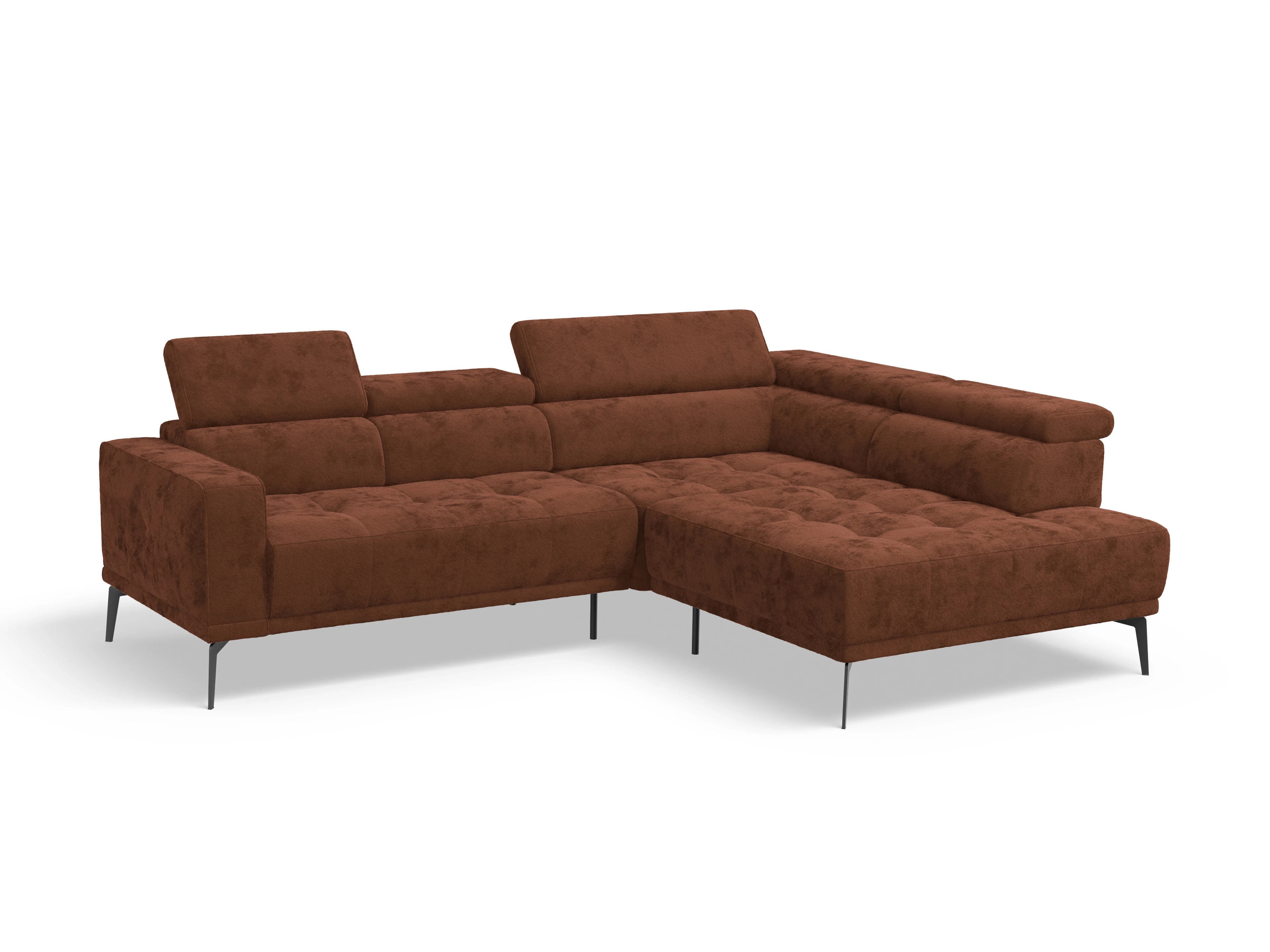 Ansicht des Produktes Marco Ecksofa rechts Abschluss offen in Stoff Rot