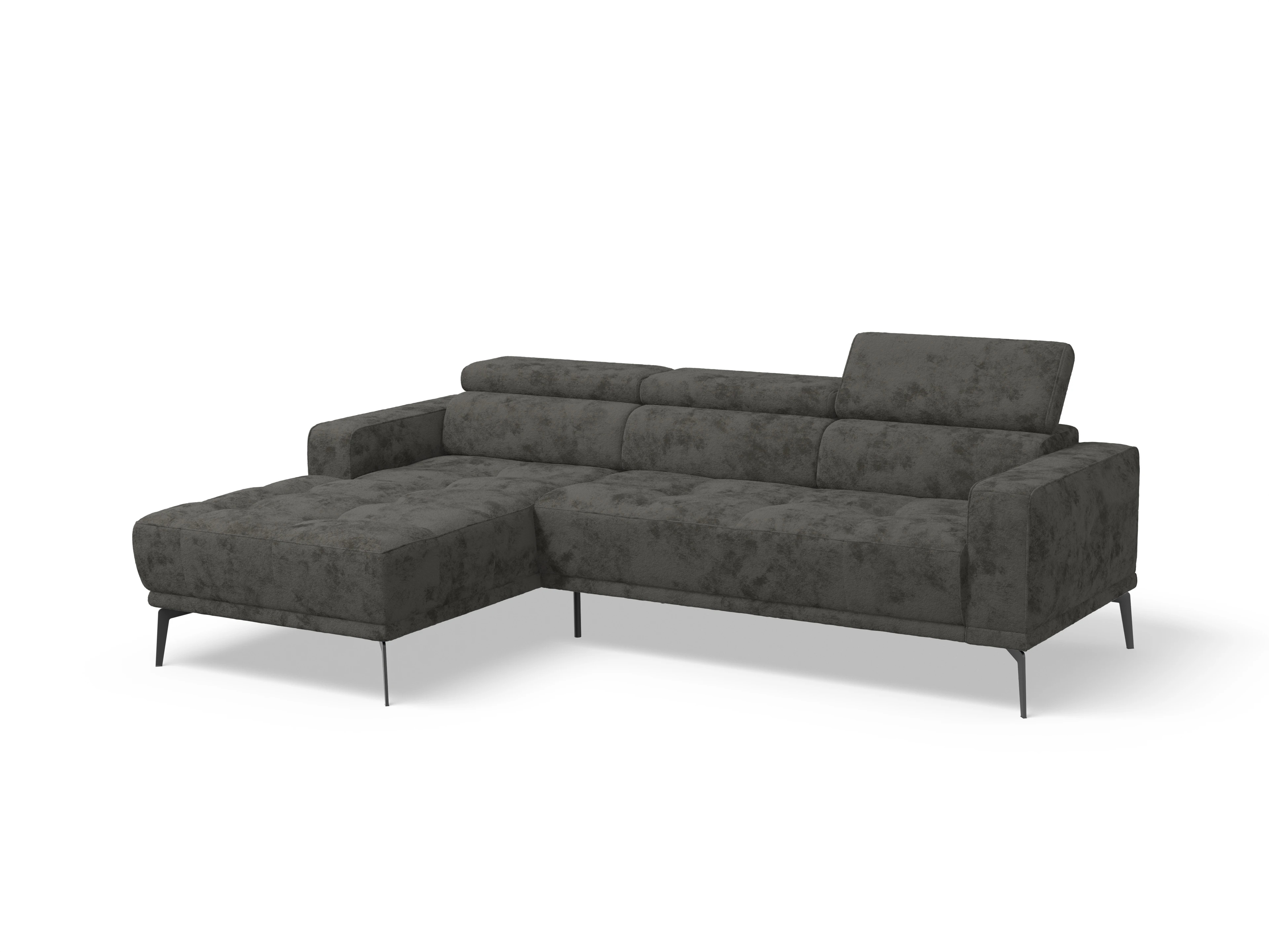 Ansicht des Produktes Marco Ecksofa links Abschluss offen in Stoff Braun