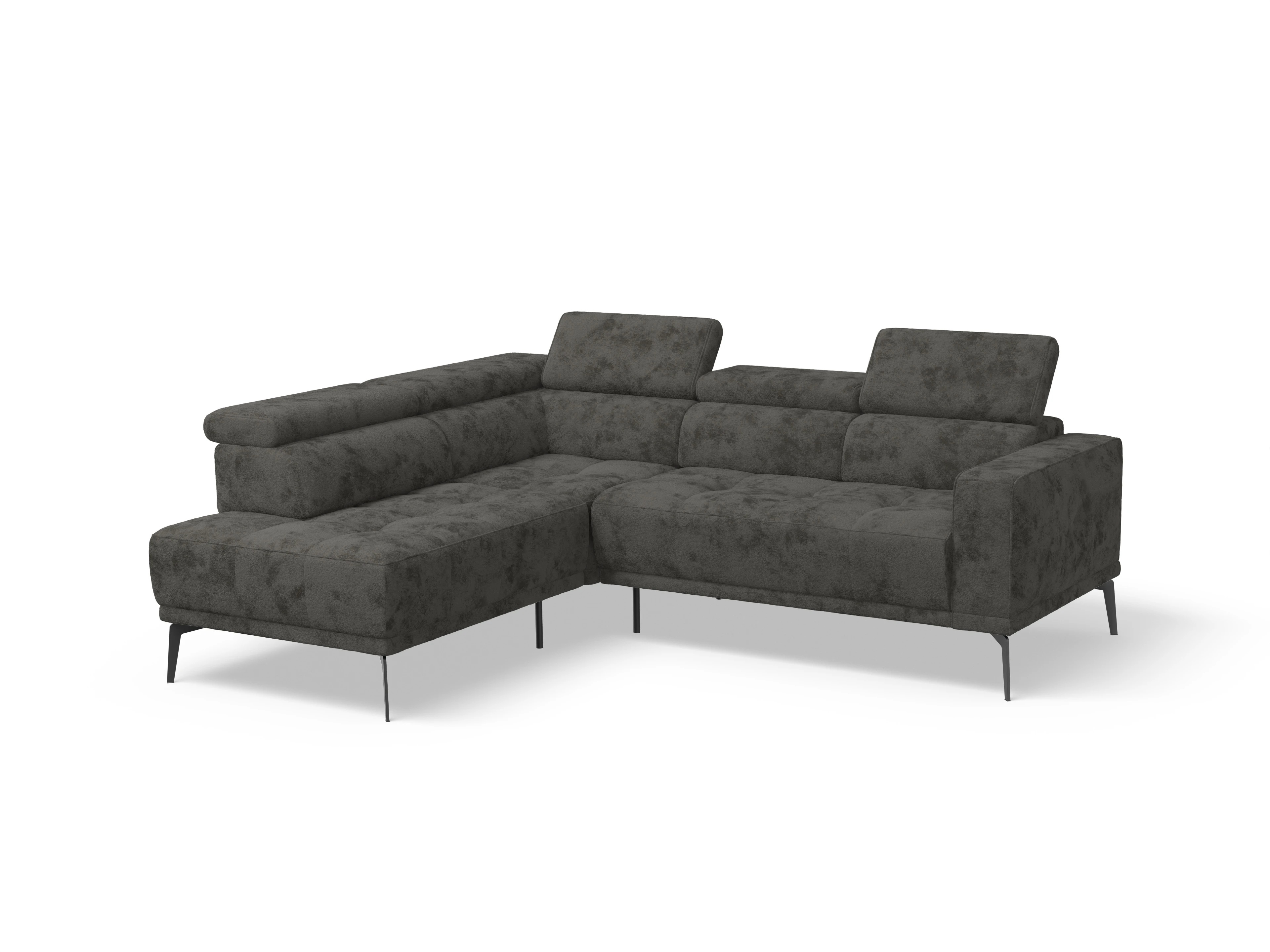 Ansicht des Produktes Marco Ecksofa links Abschluss offen in Stoff Braun