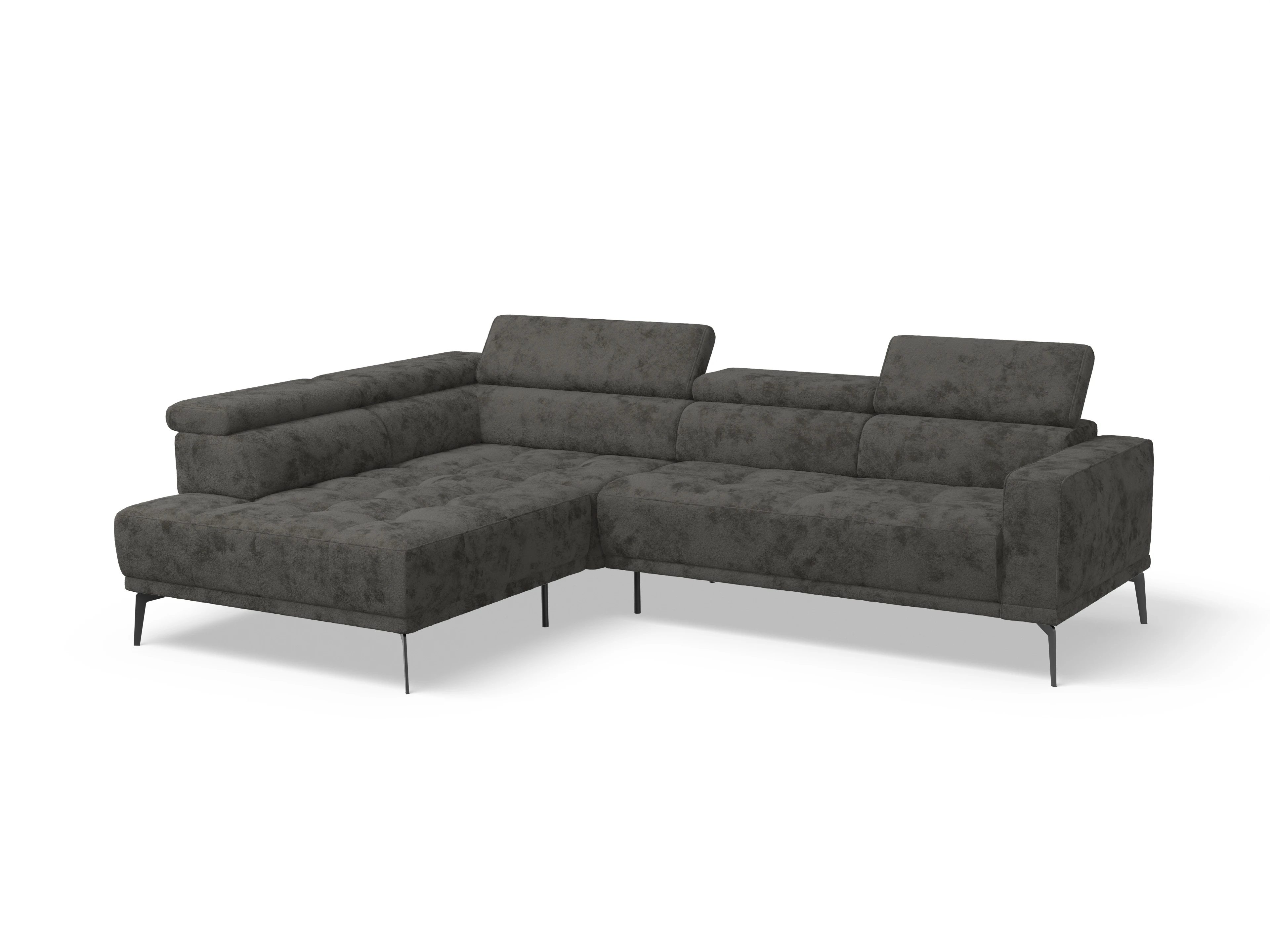 Marco Aho gr Medium L (mit Funktionen) Ansicht des Produktes Marco Ecksofa links Abschluss offen in Stoff Braun