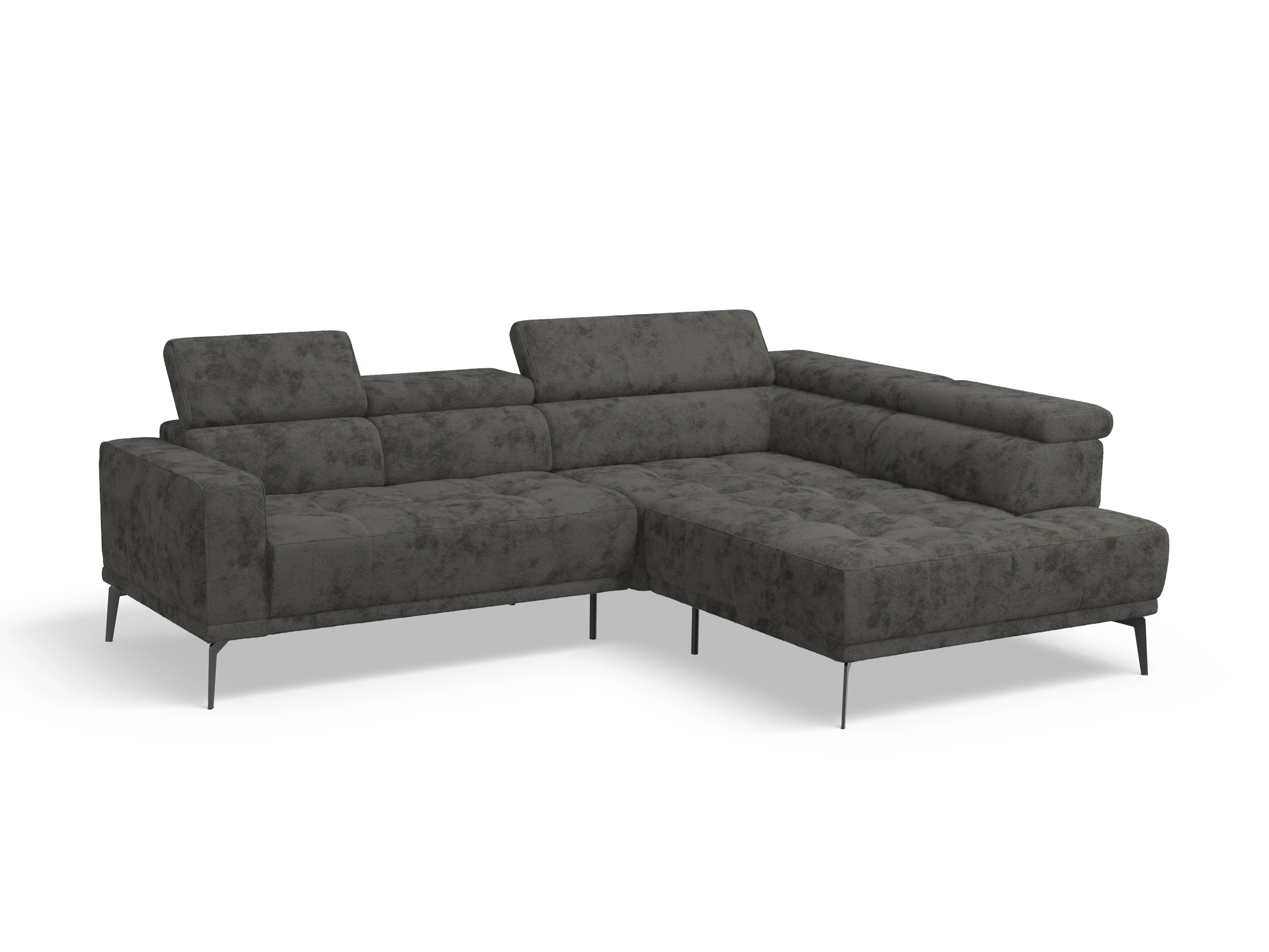Ansicht des Produktes Marco Ecksofa rechts Abschluss offen in Stoff Braun