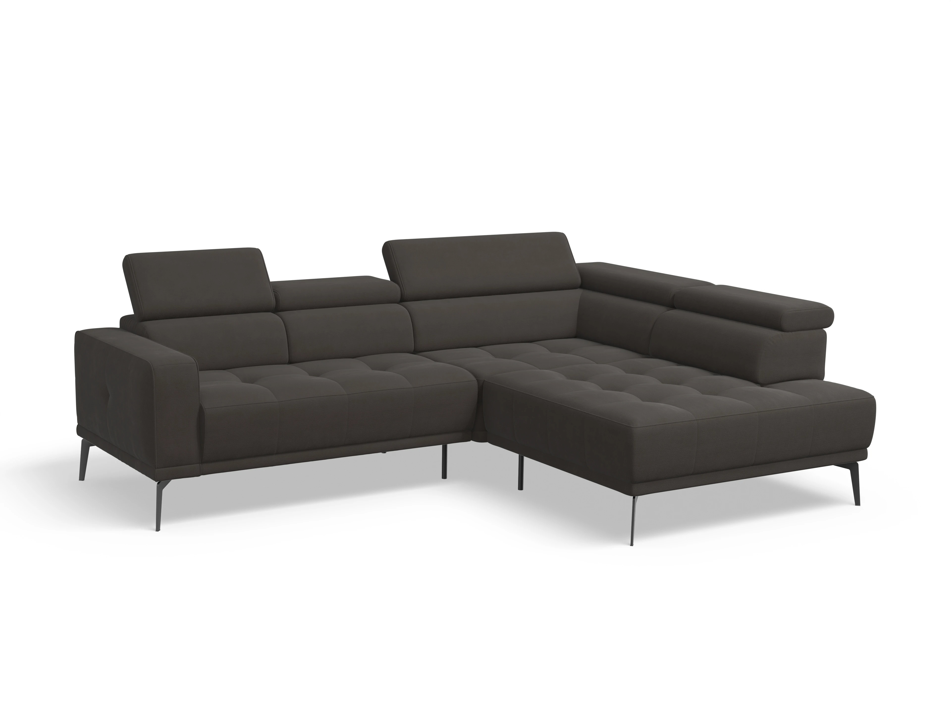 Ansicht des Produktes Marco Ecksofa rechts Abschluss offen in Stoff Braun