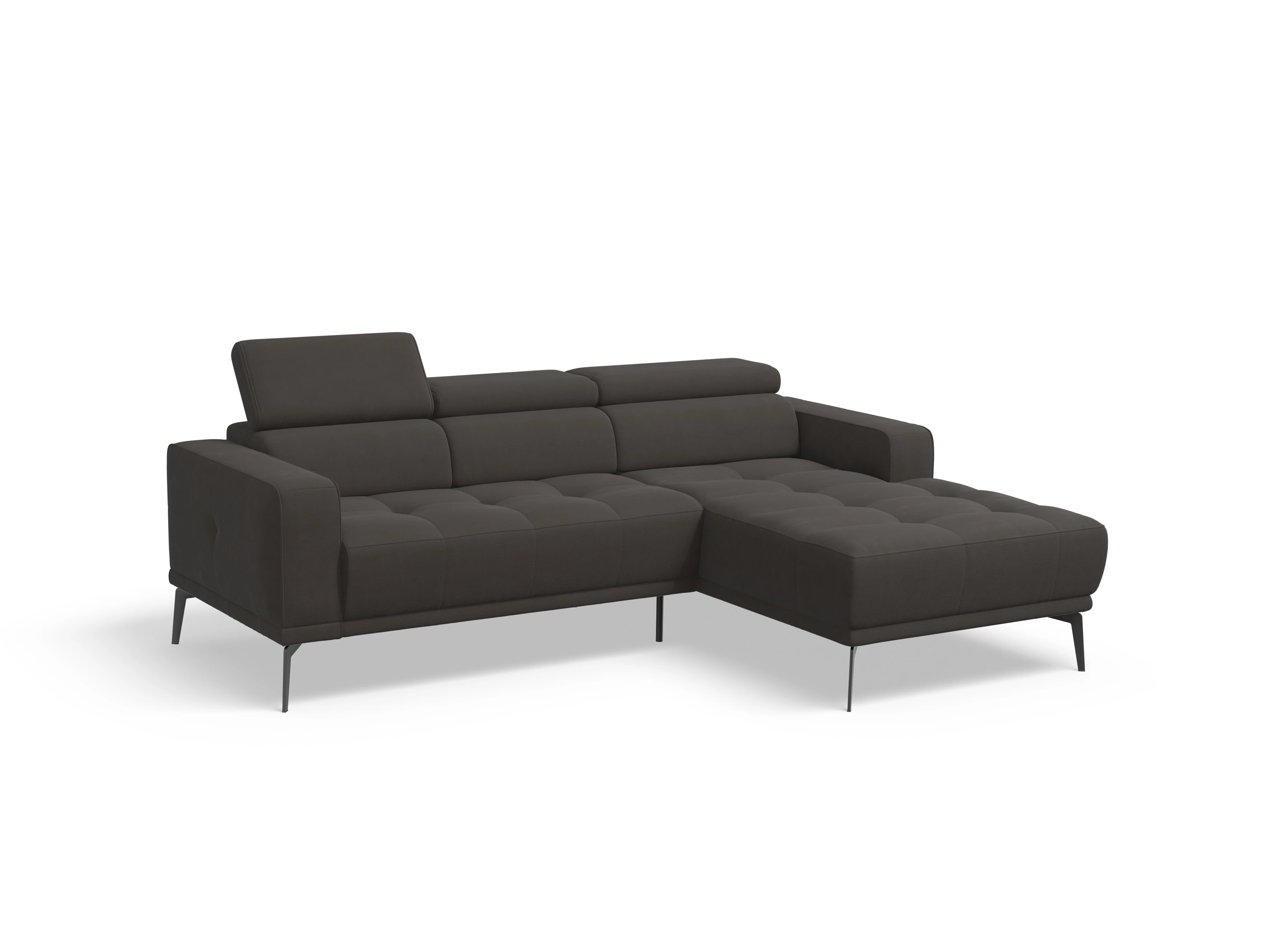 Ansicht des Produktes Marco Ecksofa rechts Abschluss offen in Stoff Braun
