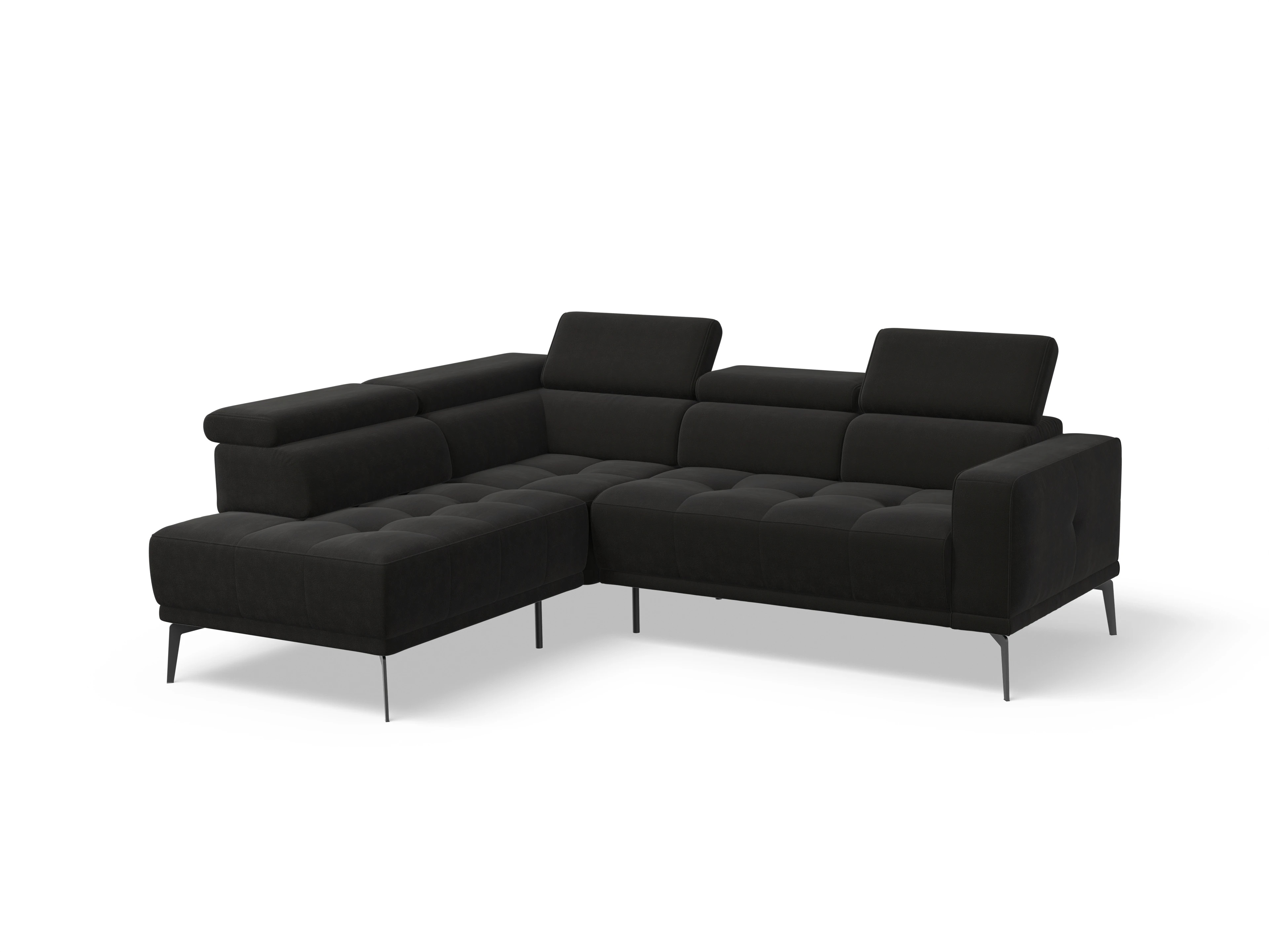 Marco Aho kl Small L Ansicht des Produktes Marco Ecksofa links Abschluss offen in Stoff Braun
