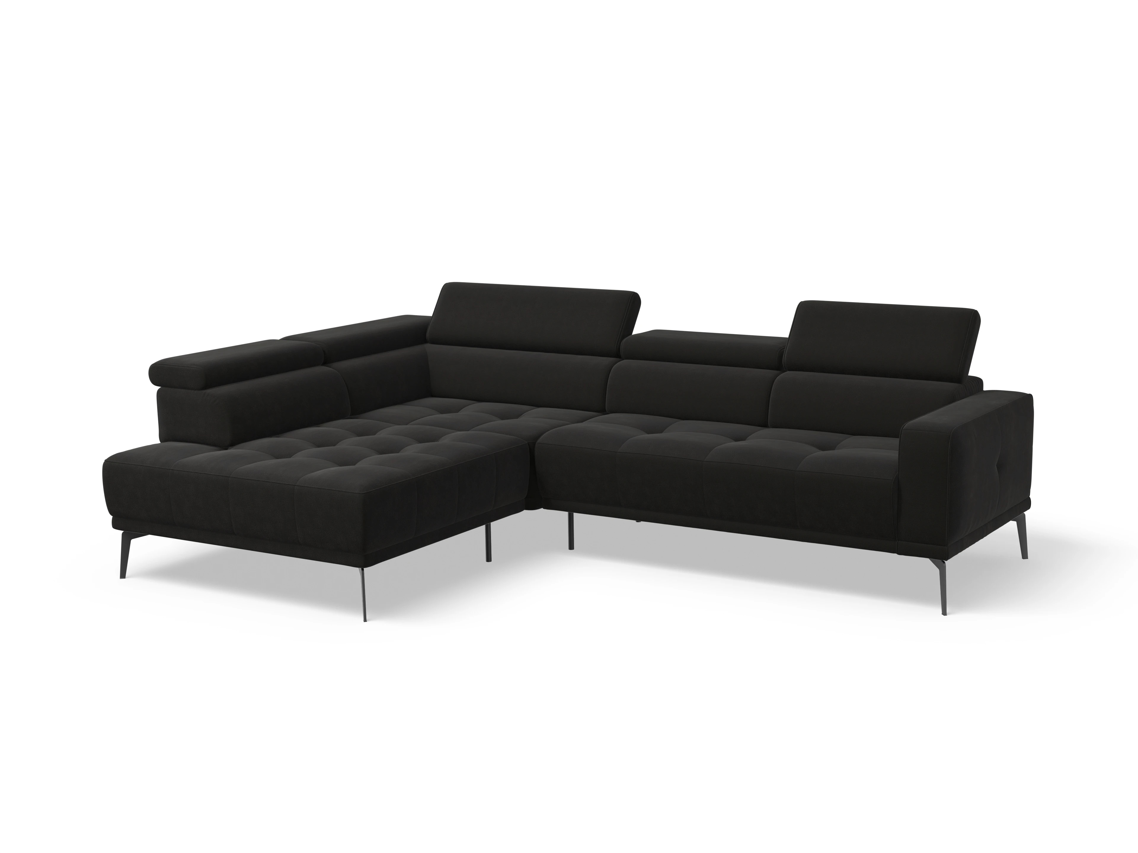 Ansicht des Produktes Marco Ecksofa links Abschluss offen in Stoff Braun