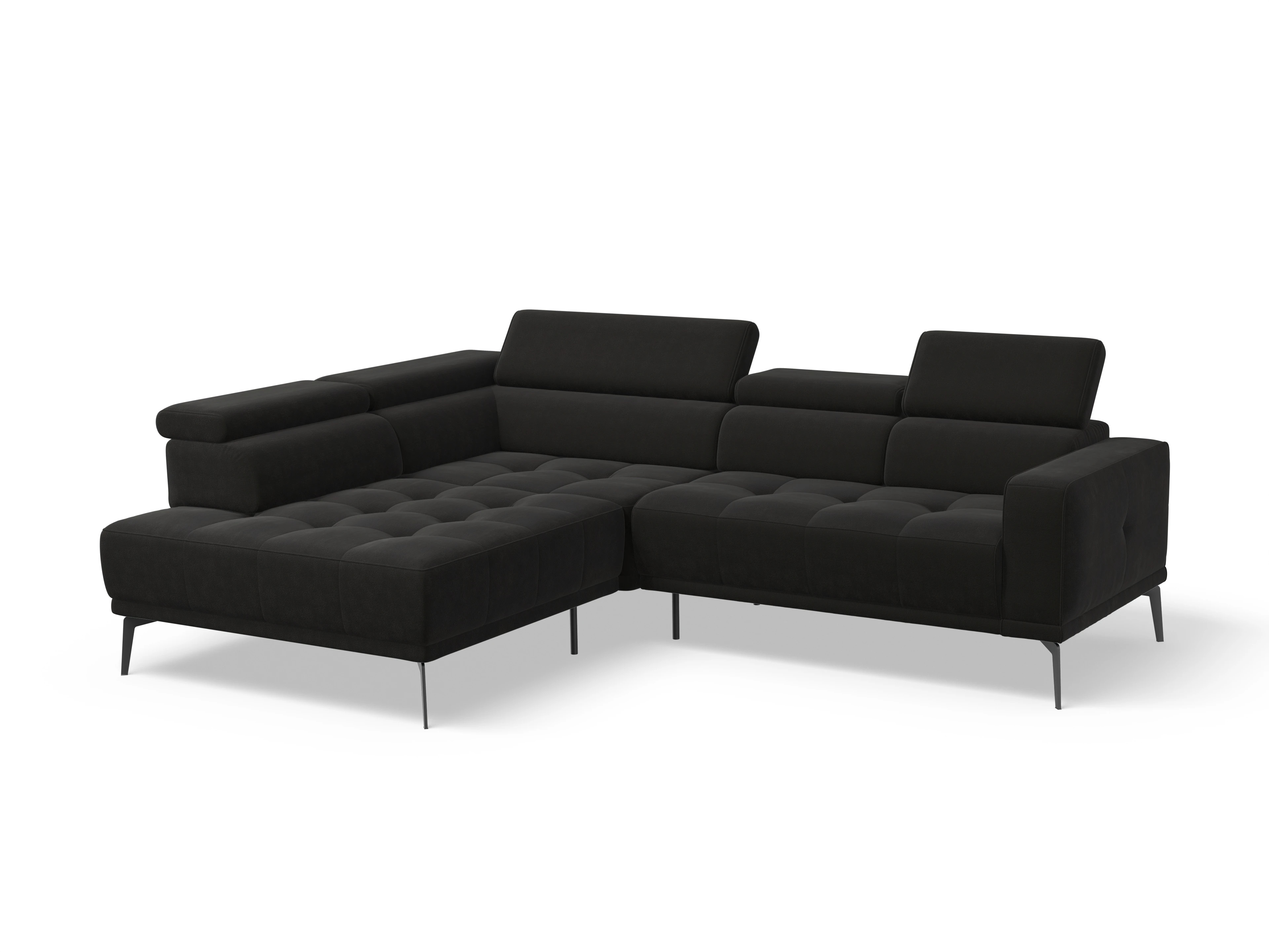 Ansicht des Produktes Marco Ecksofa links Abschluss offen in Stoff Braun