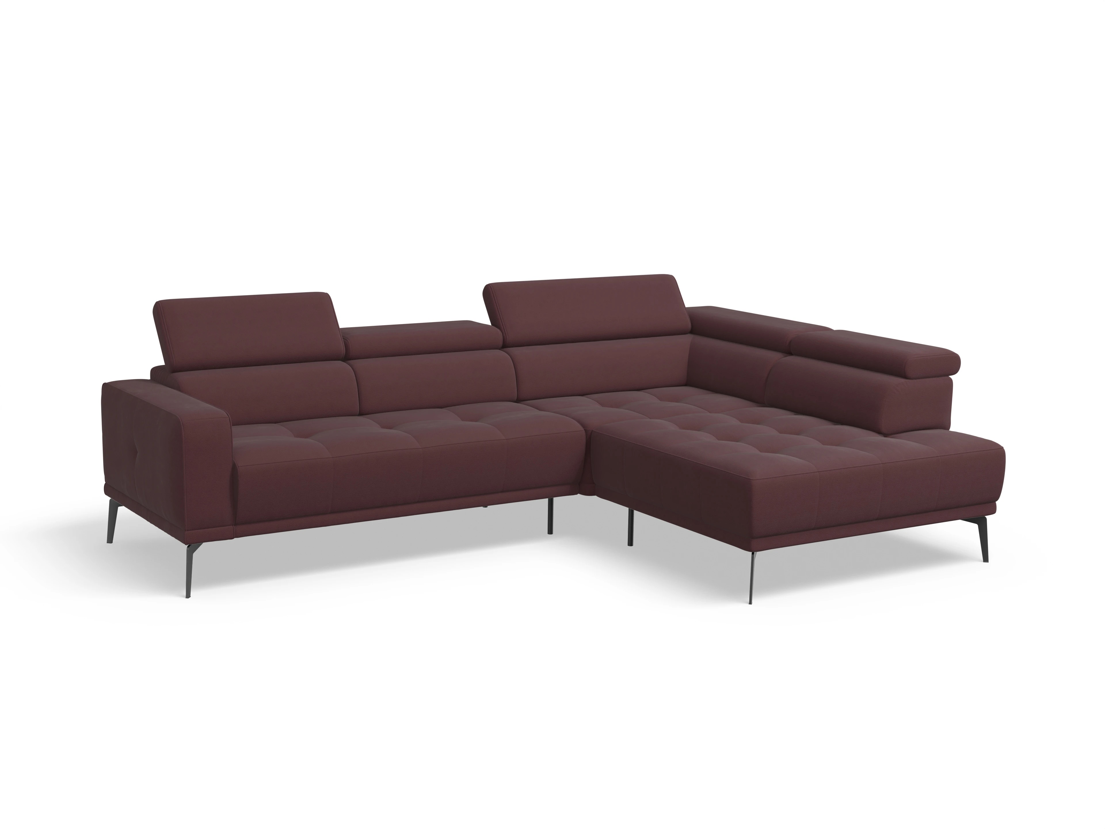 Ansicht des Produktes Marco Ecksofa rechts Abschluss offen in Stoff Rot
