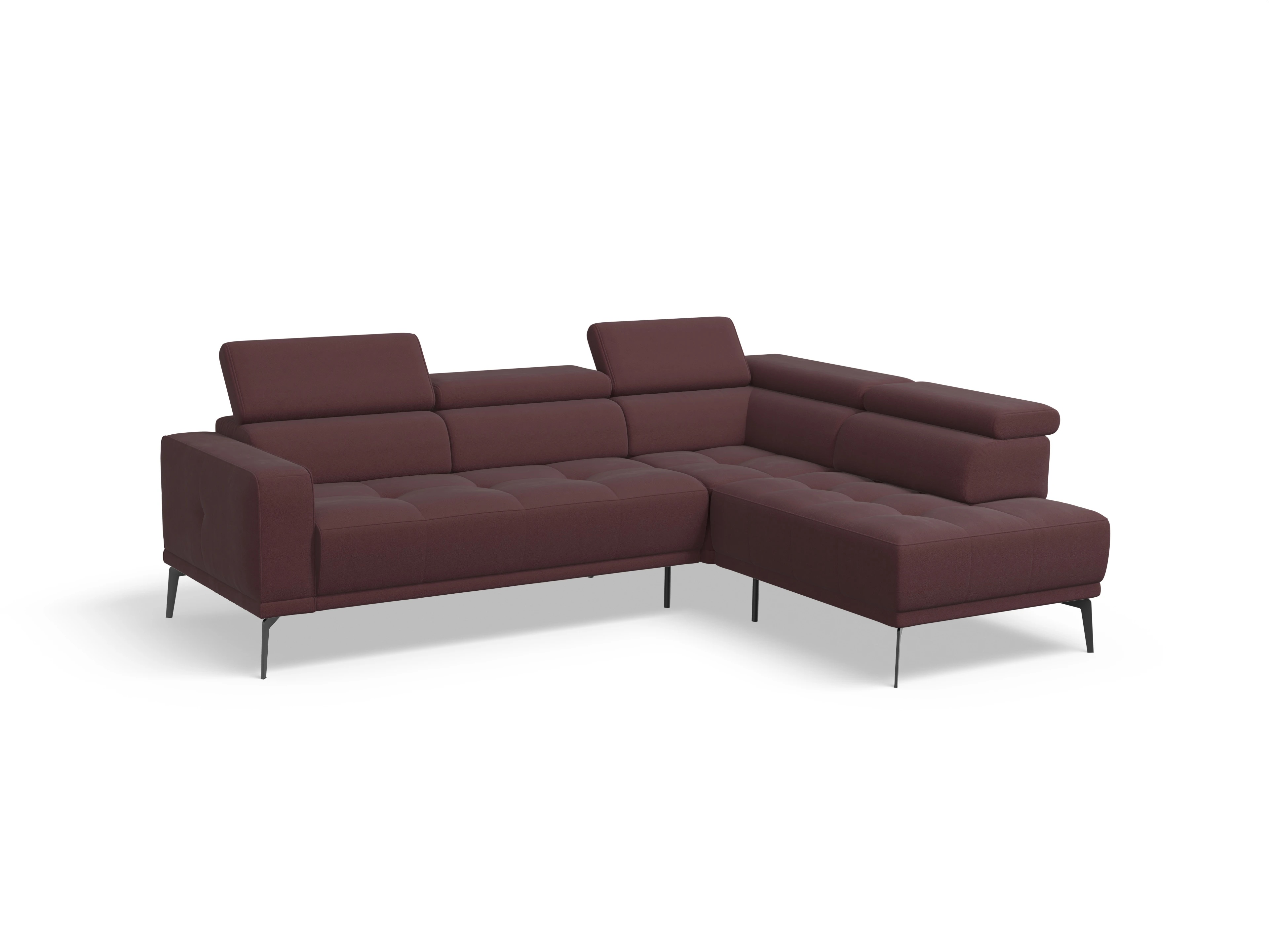 Ansicht des Produktes Marco Ecksofa rechts Abschluss offen in Stoff Rot