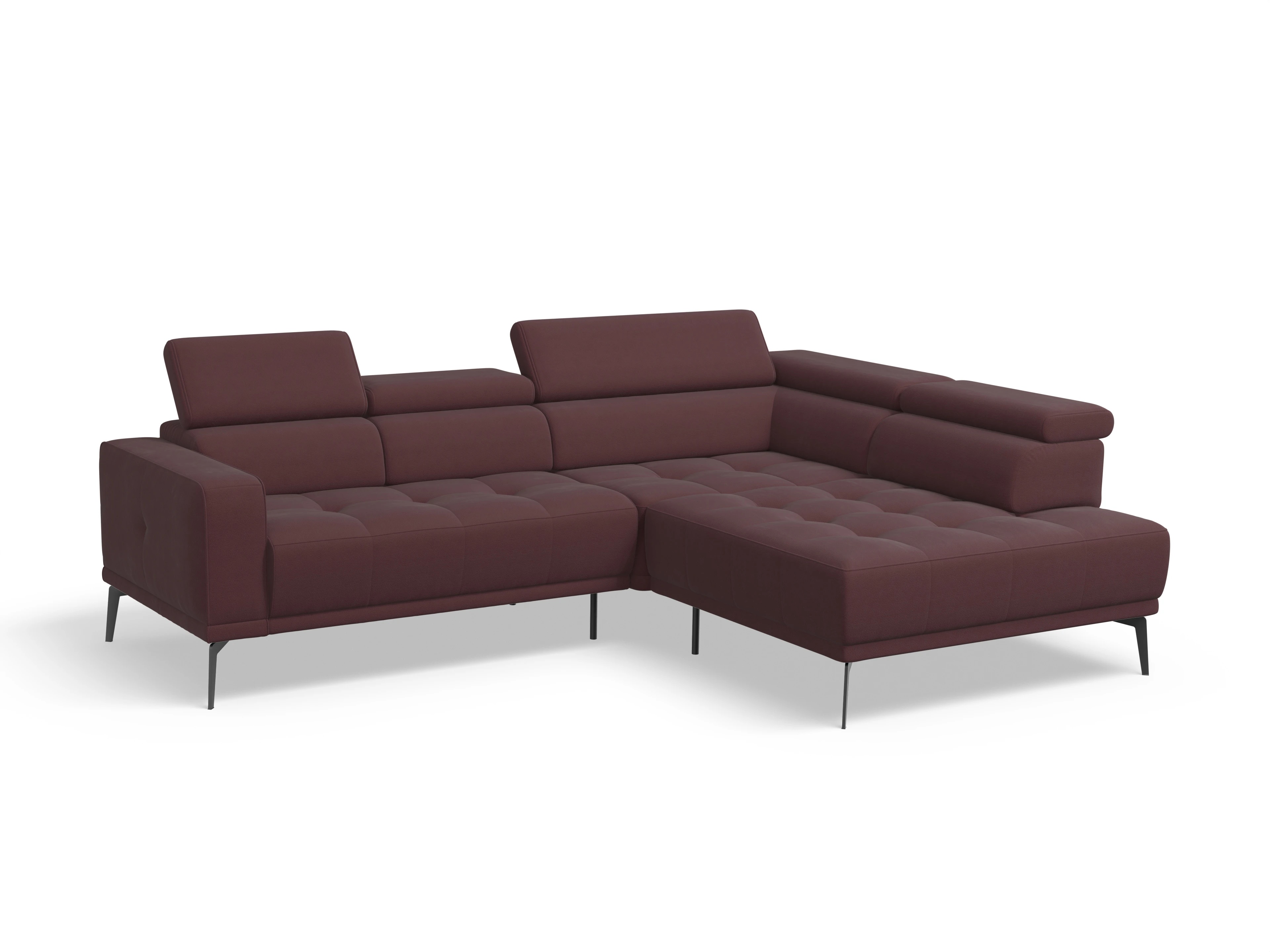 Ansicht des Produktes Marco Ecksofa rechts Abschluss offen in Stoff Rot