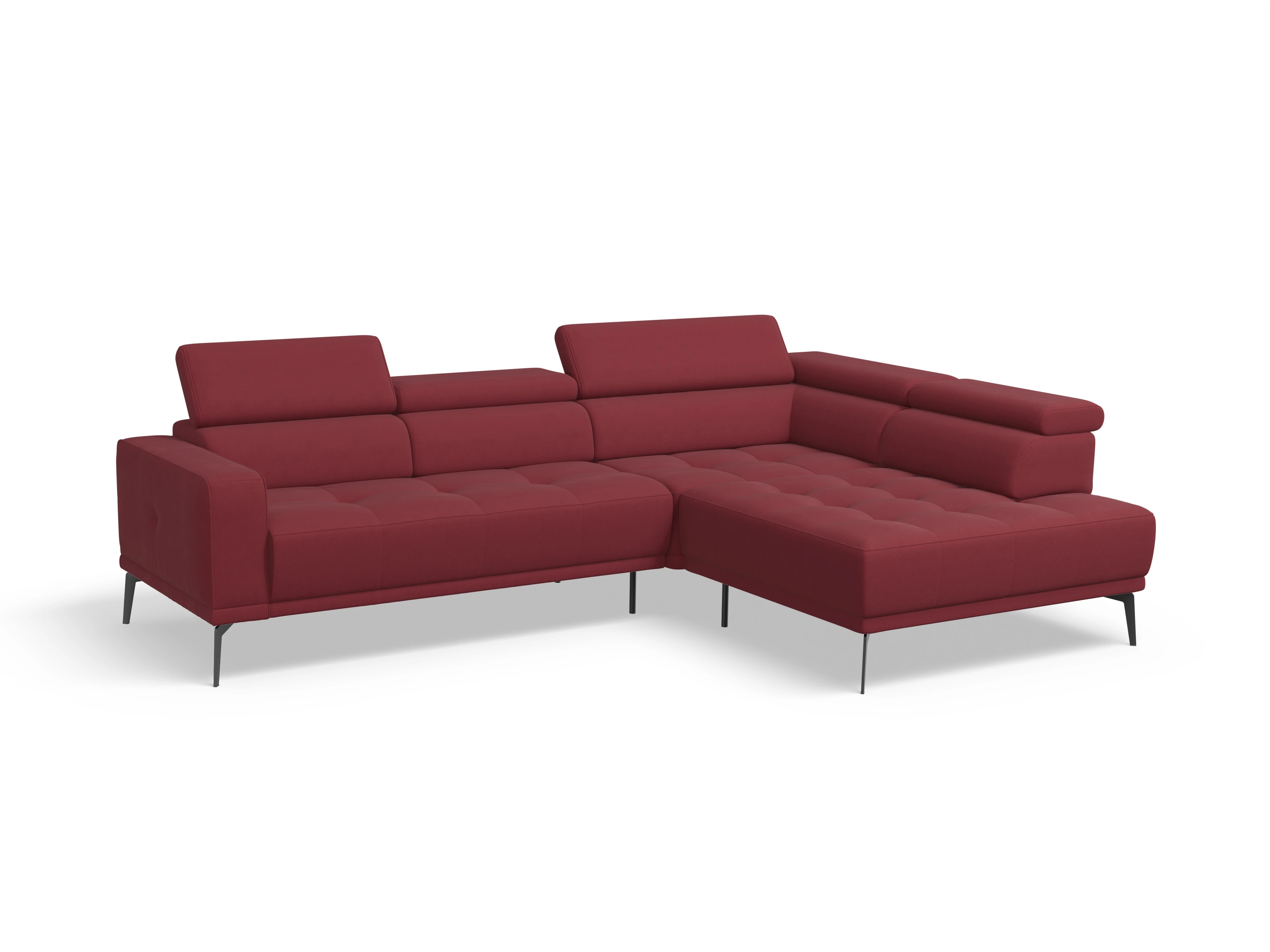 Ansicht des Produktes Marco Ecksofa rechts Abschluss offen in Stoff Rot