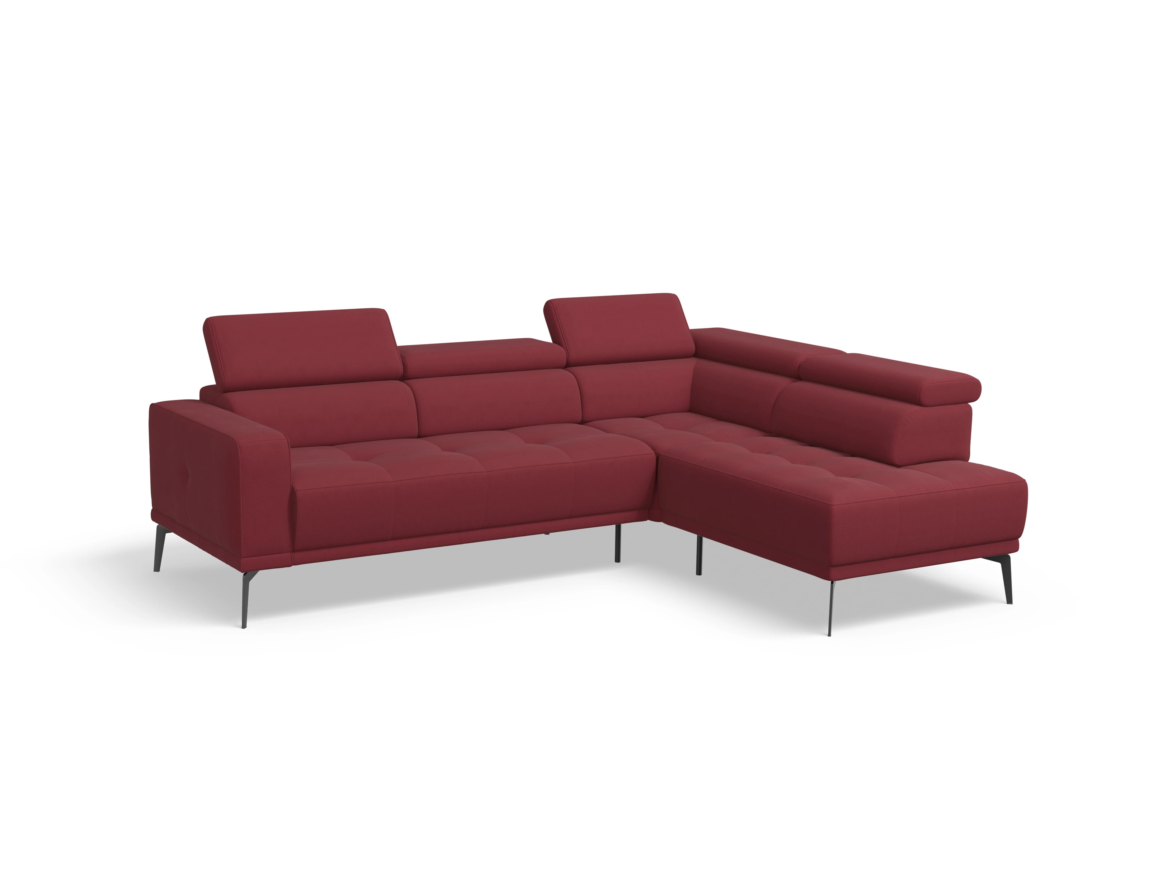Ansicht des Produktes Marco Ecksofa rechts Abschluss offen in Stoff Rot