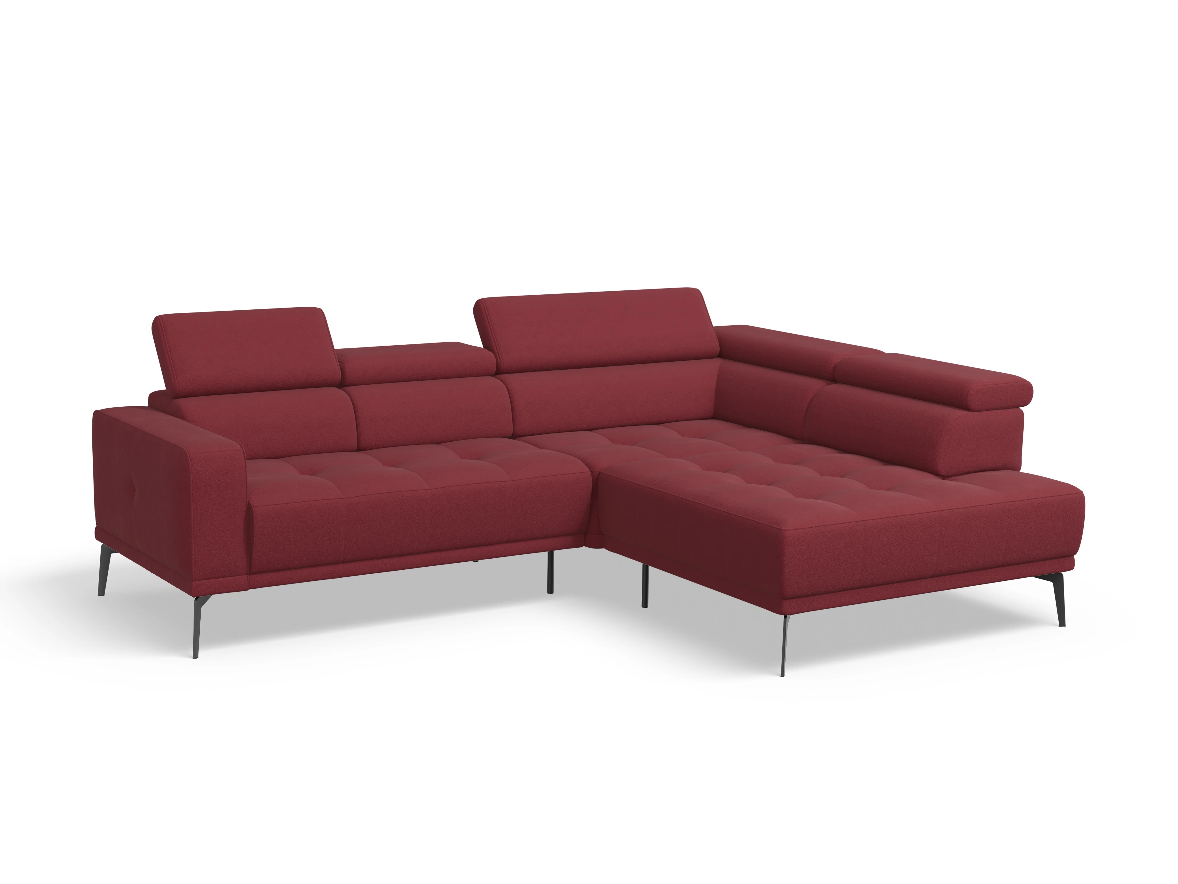 Ansicht des Produktes Marco Ecksofa rechts Abschluss offen in Stoff Rot
