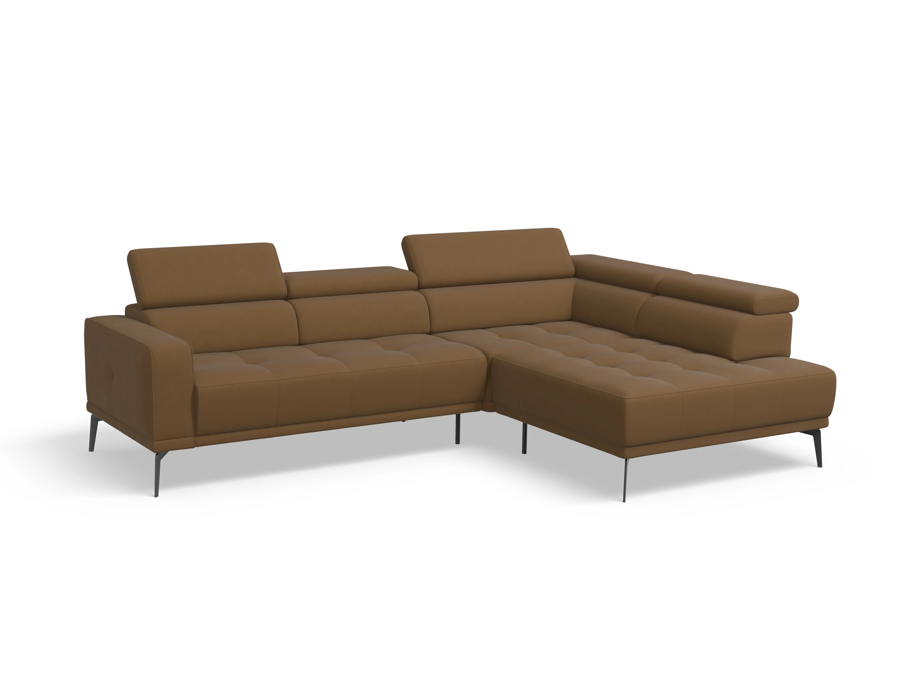 Marco Aho gr Medium R Ansicht des Produktes Marco Ecksofa rechts Abschluss offen in Stoff Gelb
