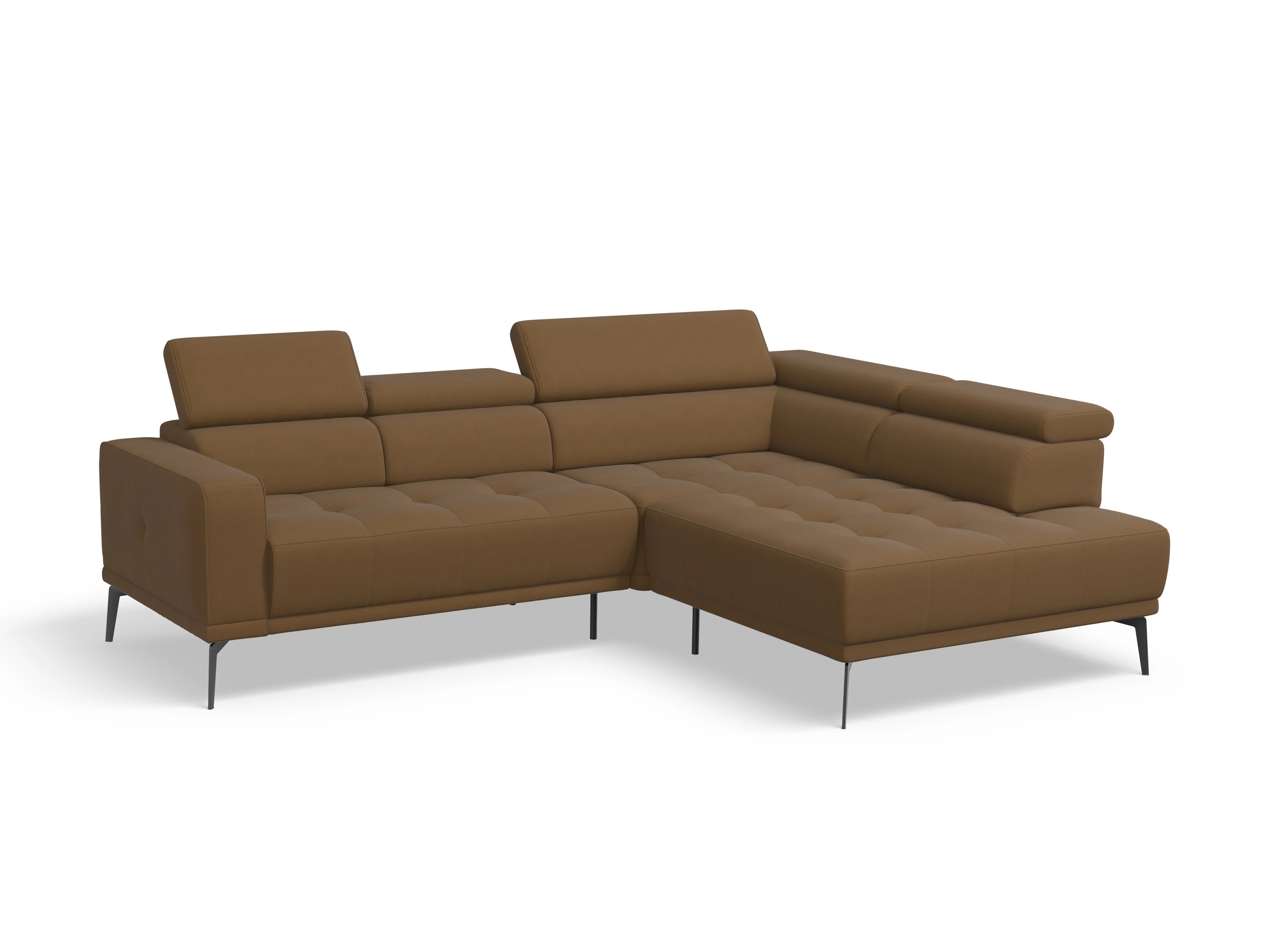 Ansicht des Produktes Marco Ecksofa rechts Abschluss offen in Stoff Gelb