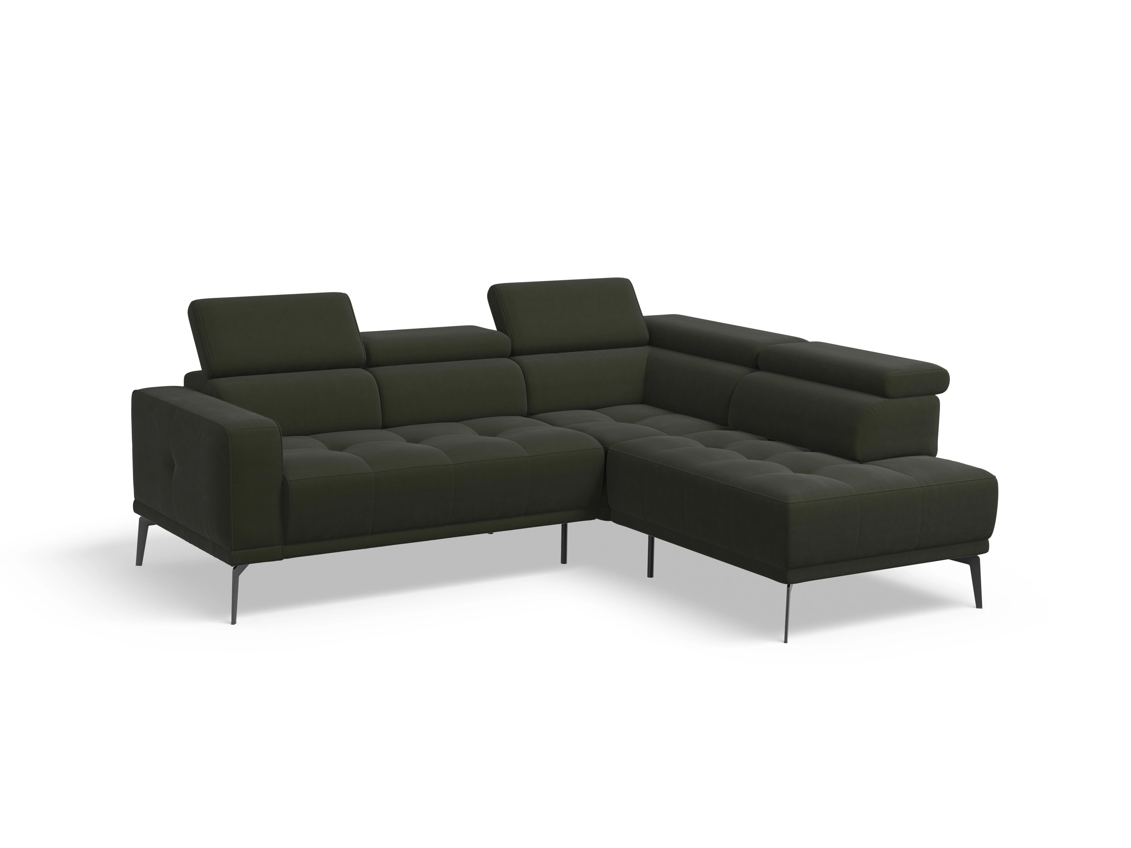 Ansicht des Produktes Marco Ecksofa rechts Abschluss offen in Stoff Grün