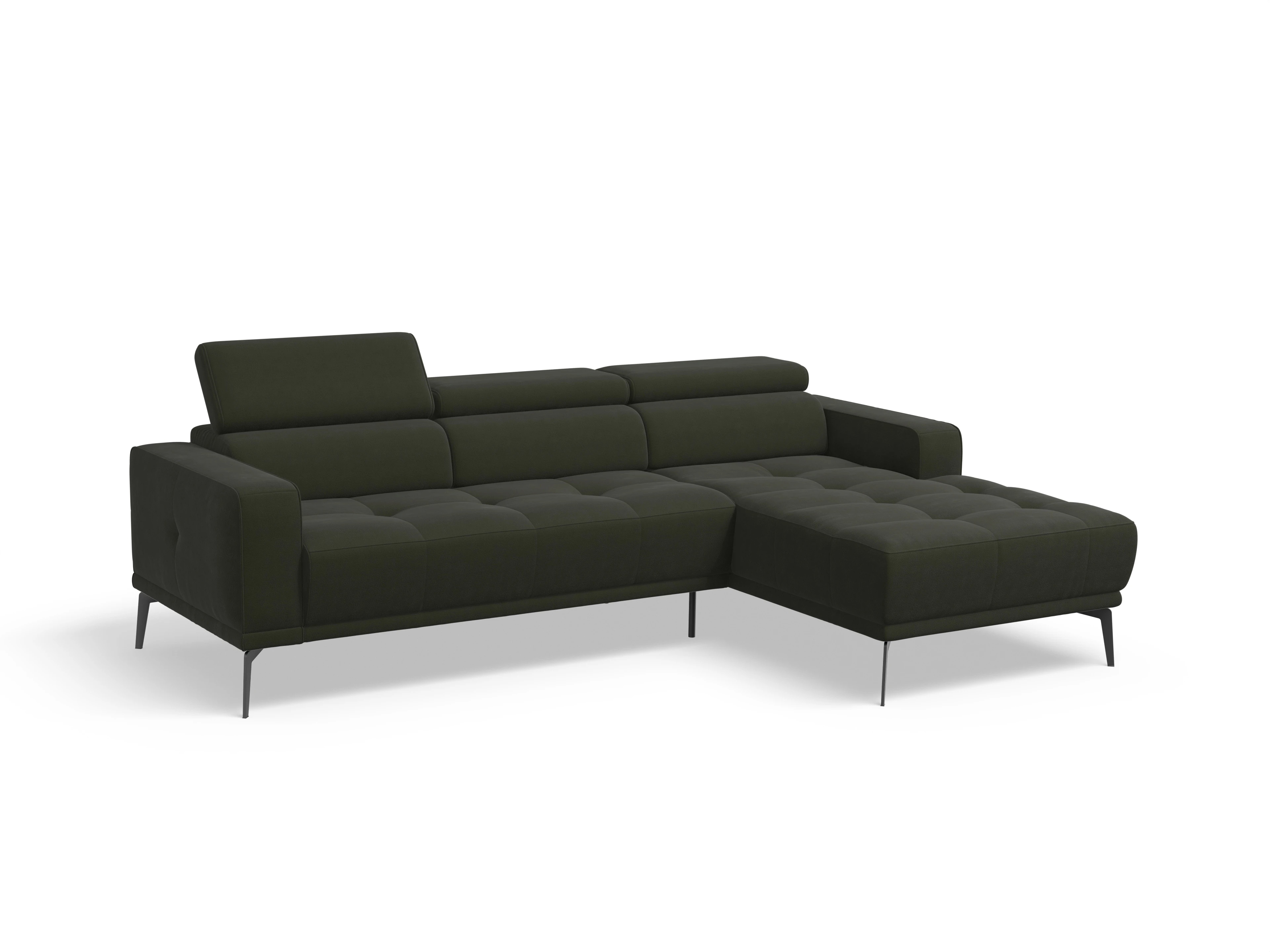 Marco LO Medium R Ansicht des Produktes Marco Ecksofa rechts Abschluss offen in Stoff Grün