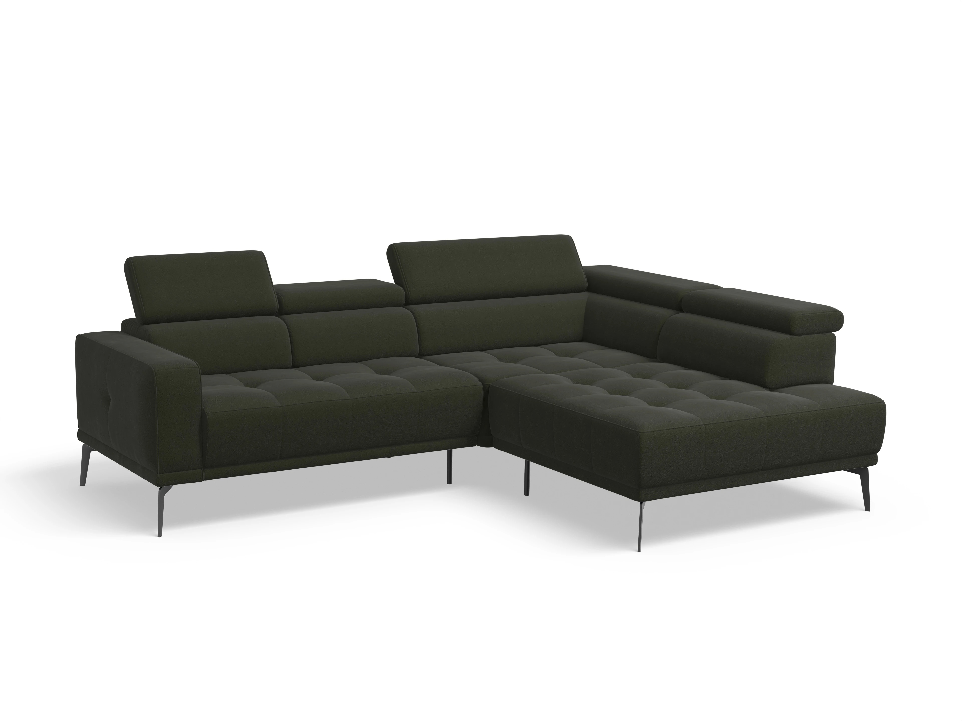 Ansicht des Produktes Marco Ecksofa rechts Abschluss offen in Stoff Grün
