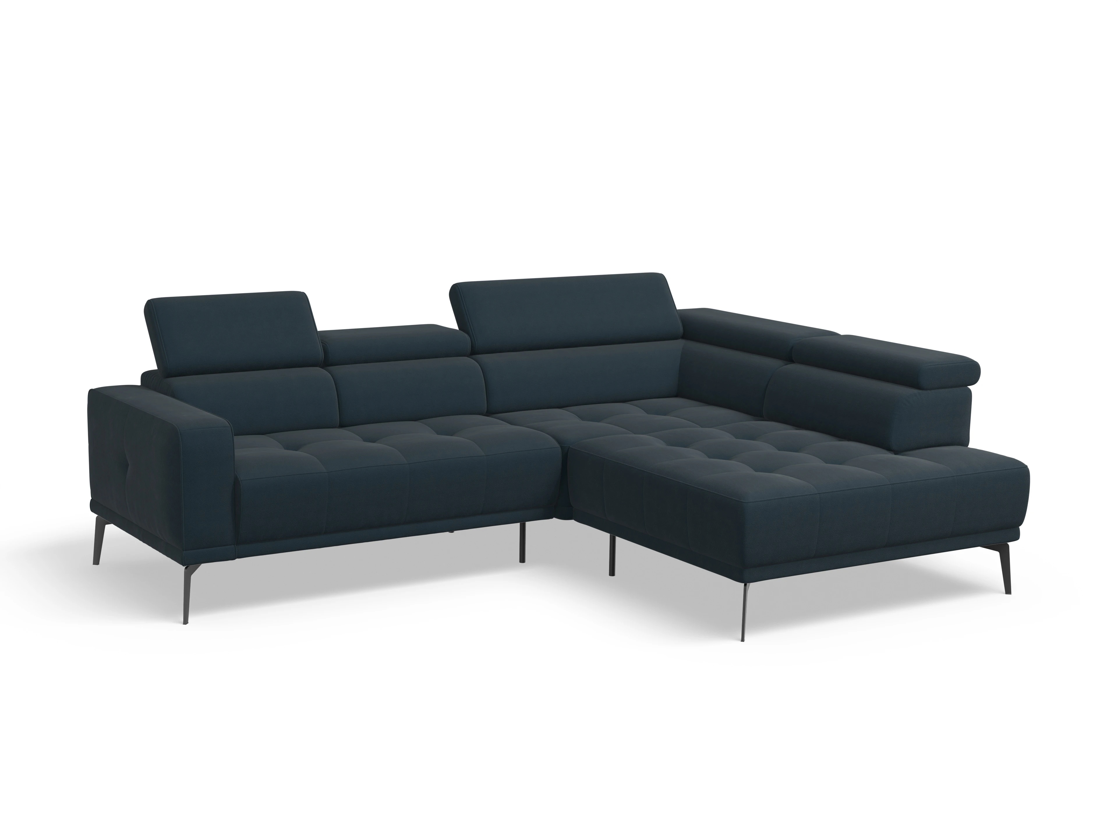 Ansicht des Produktes Marco Ecksofa rechts Abschluss offen in Stoff Blau