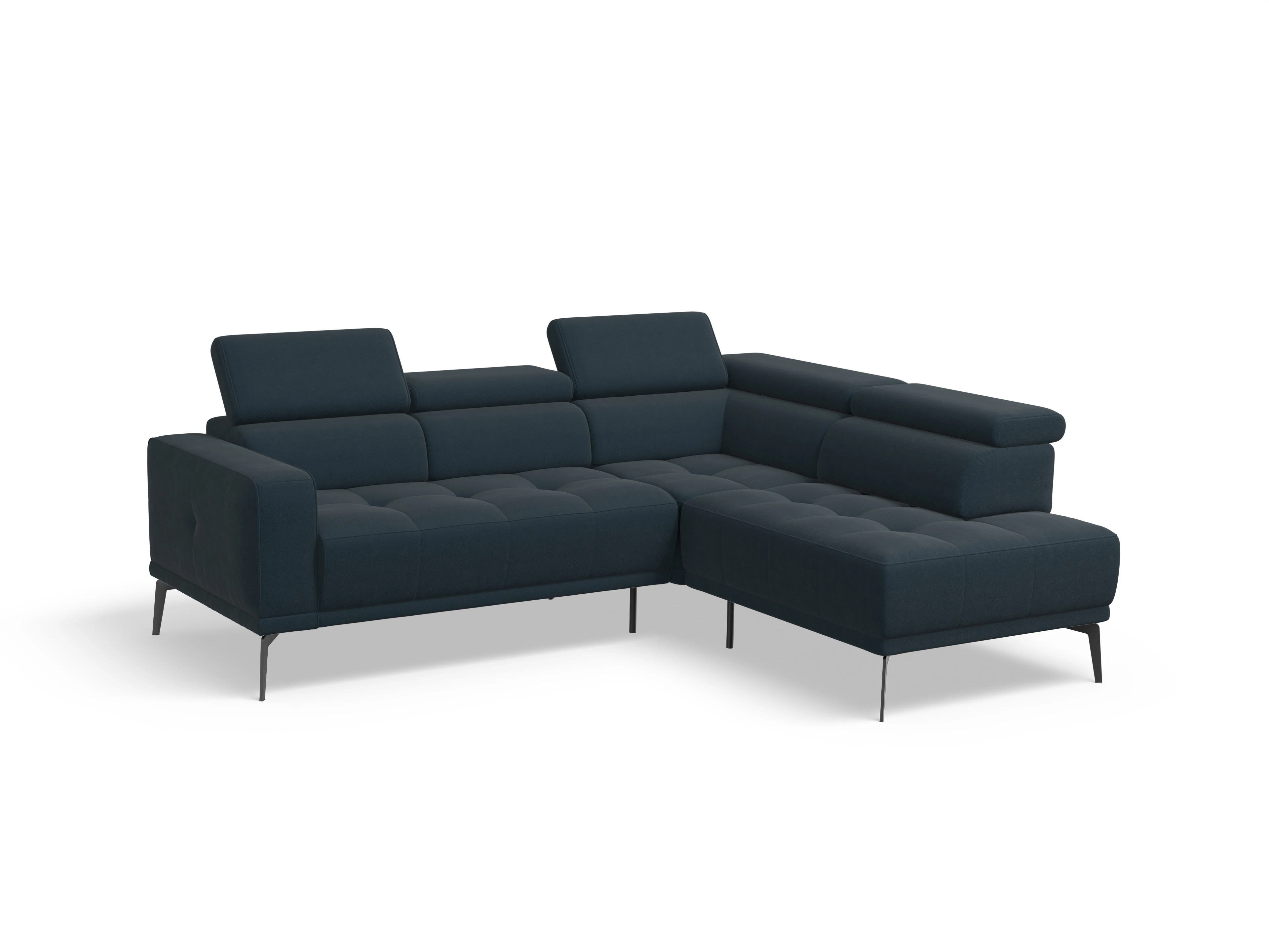 Ansicht des Produktes Marco Ecksofa rechts Abschluss offen in Stoff Blau