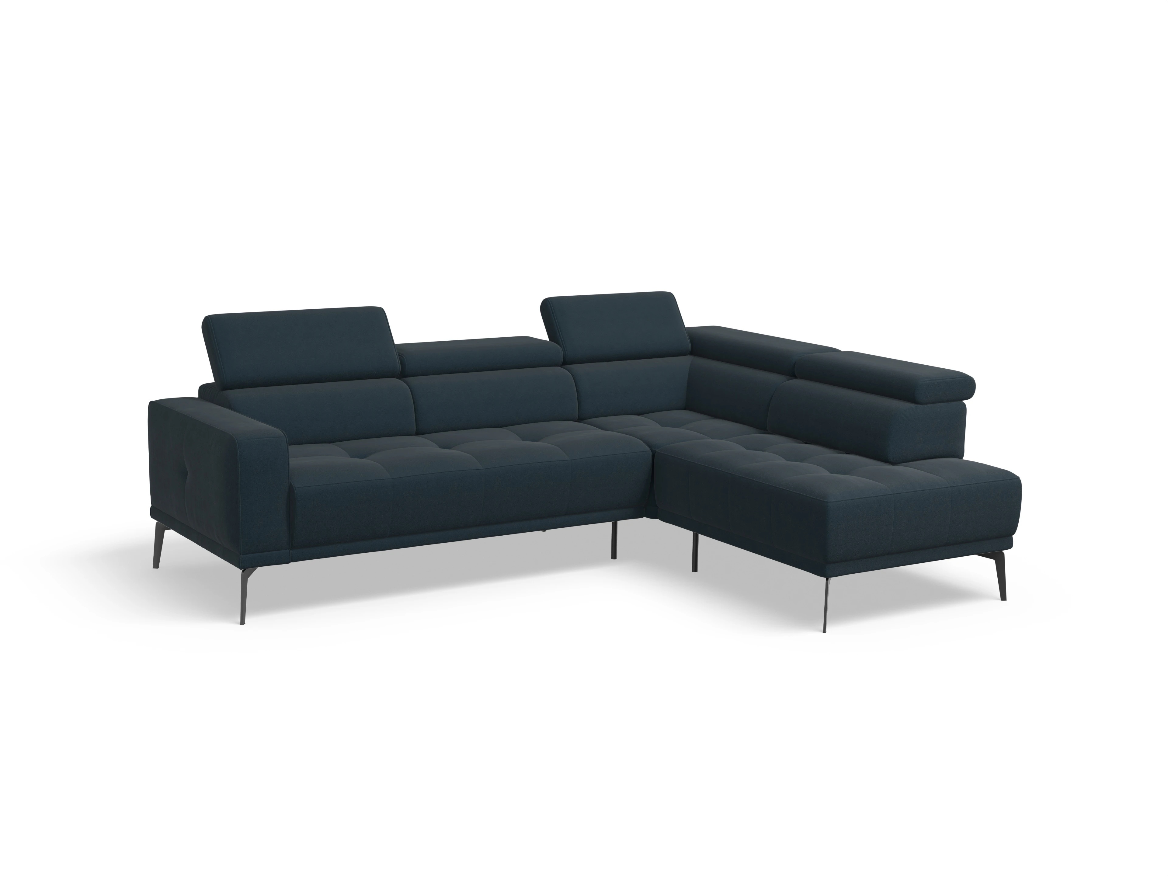 Ansicht des Produktes Marco Ecksofa rechts Abschluss offen in Stoff Blau