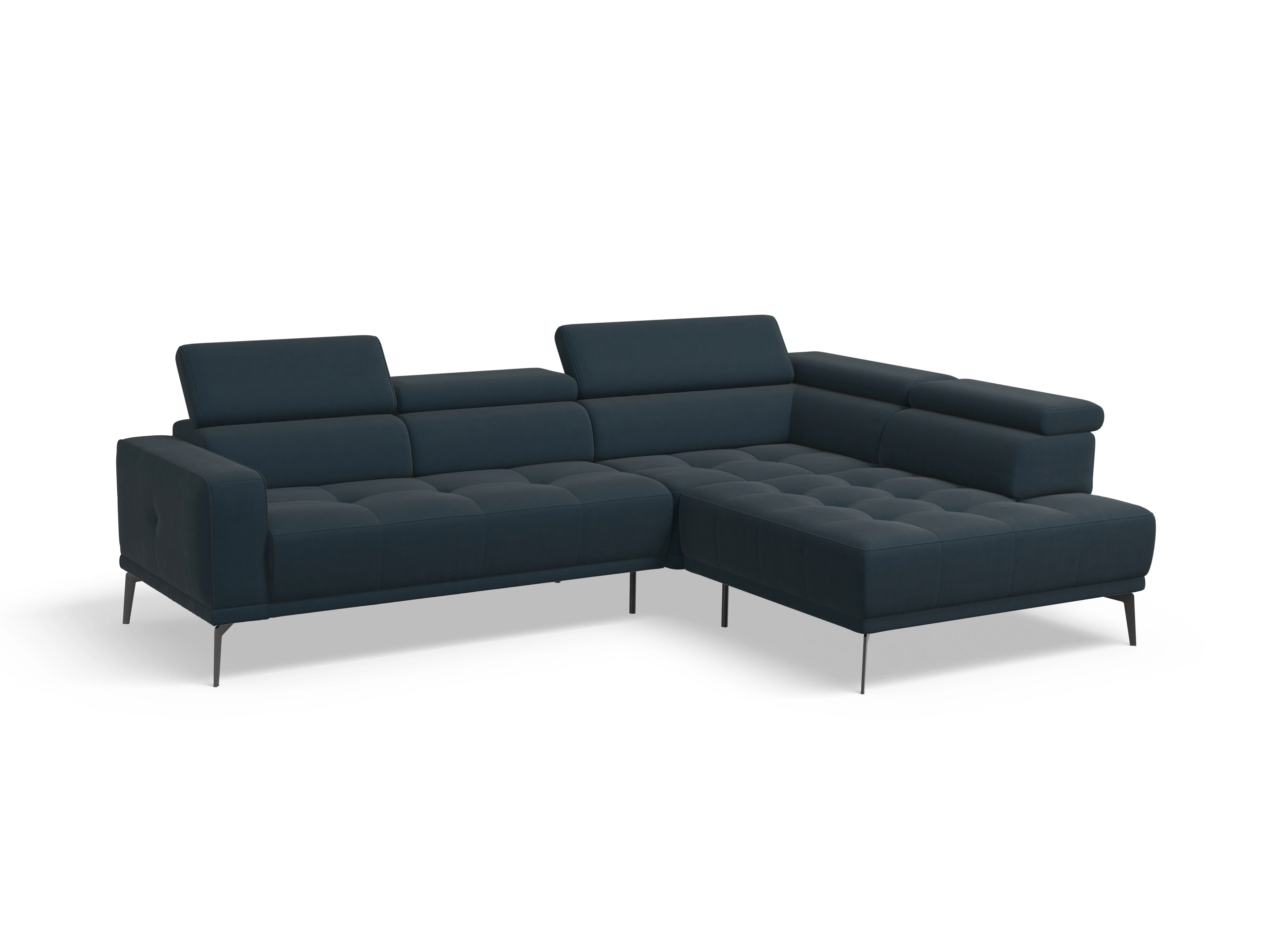 Marco Aho gr Medium R (mit Funktionen) Ansicht des Produktes Marco Ecksofa rechts Abschluss offen in Stoff Blau