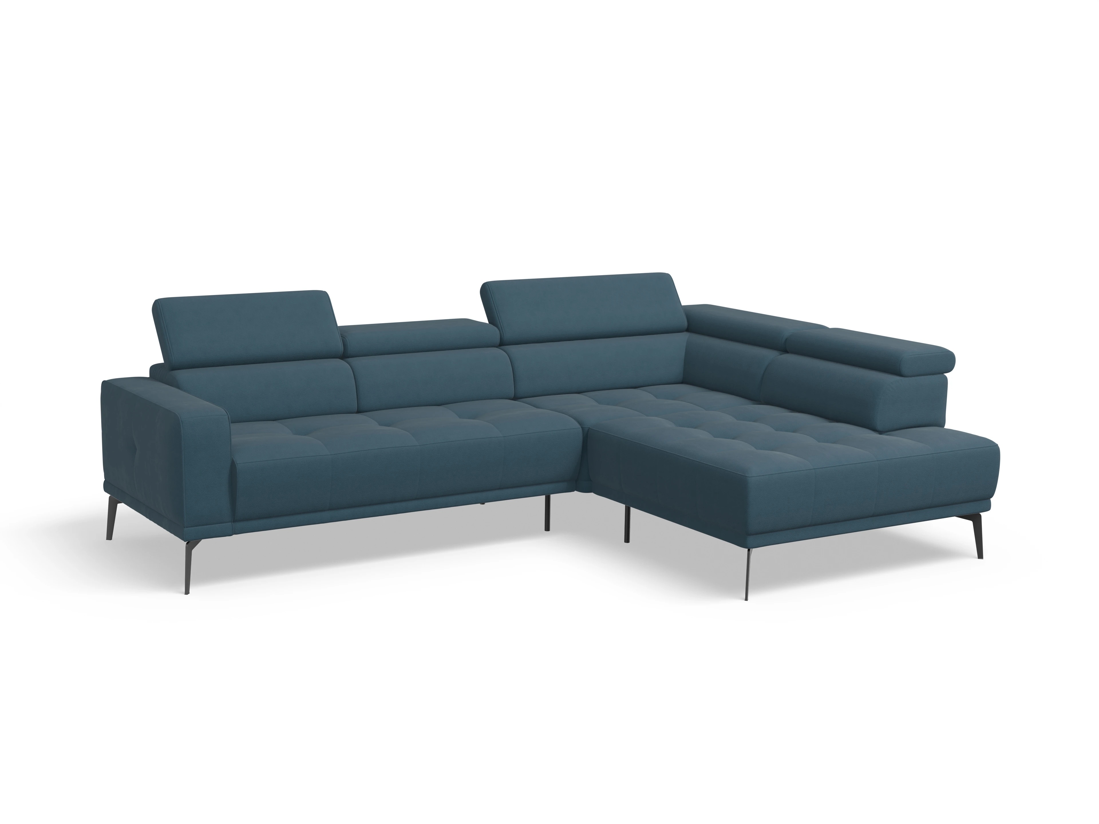 Ansicht des Produktes Marco Ecksofa rechts Abschluss offen in Stoff Blau