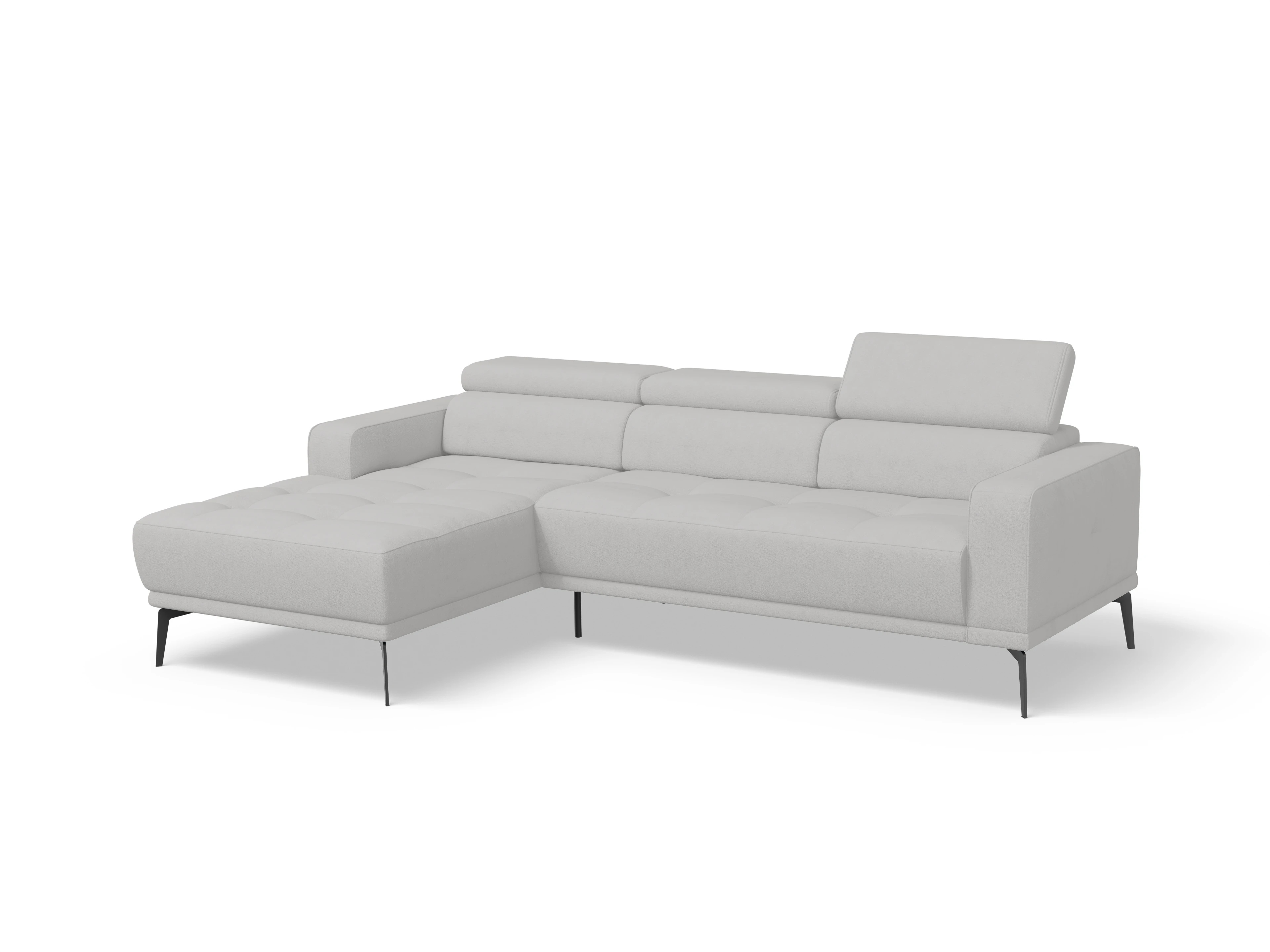 Ansicht des Produktes Marco Ecksofa links Abschluss offen in Stoff Grau