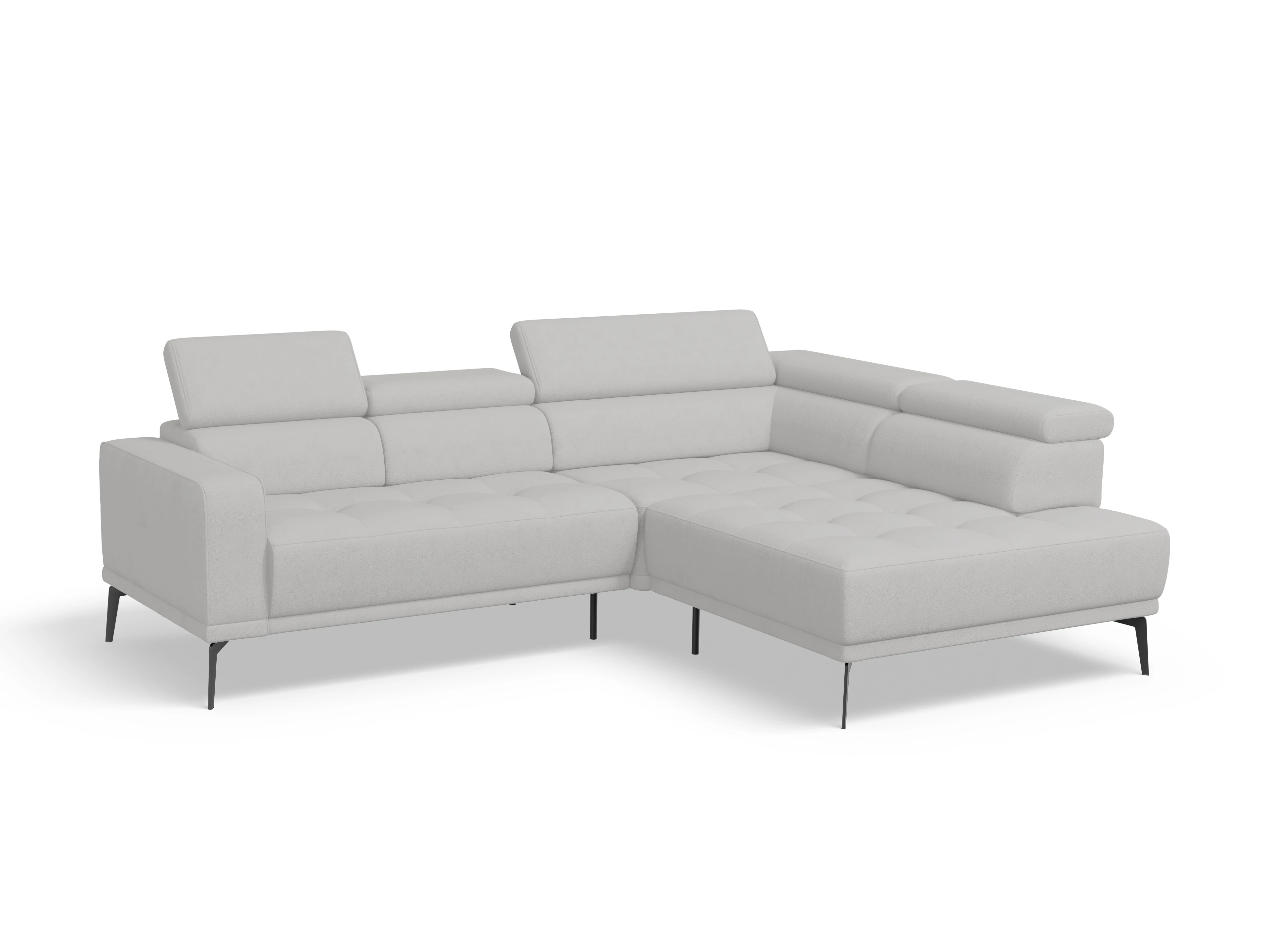 Marco Aho gr Small R (mit Funktionen) Ansicht des Produktes Marco Ecksofa rechts Abschluss offen in Stoff Grau