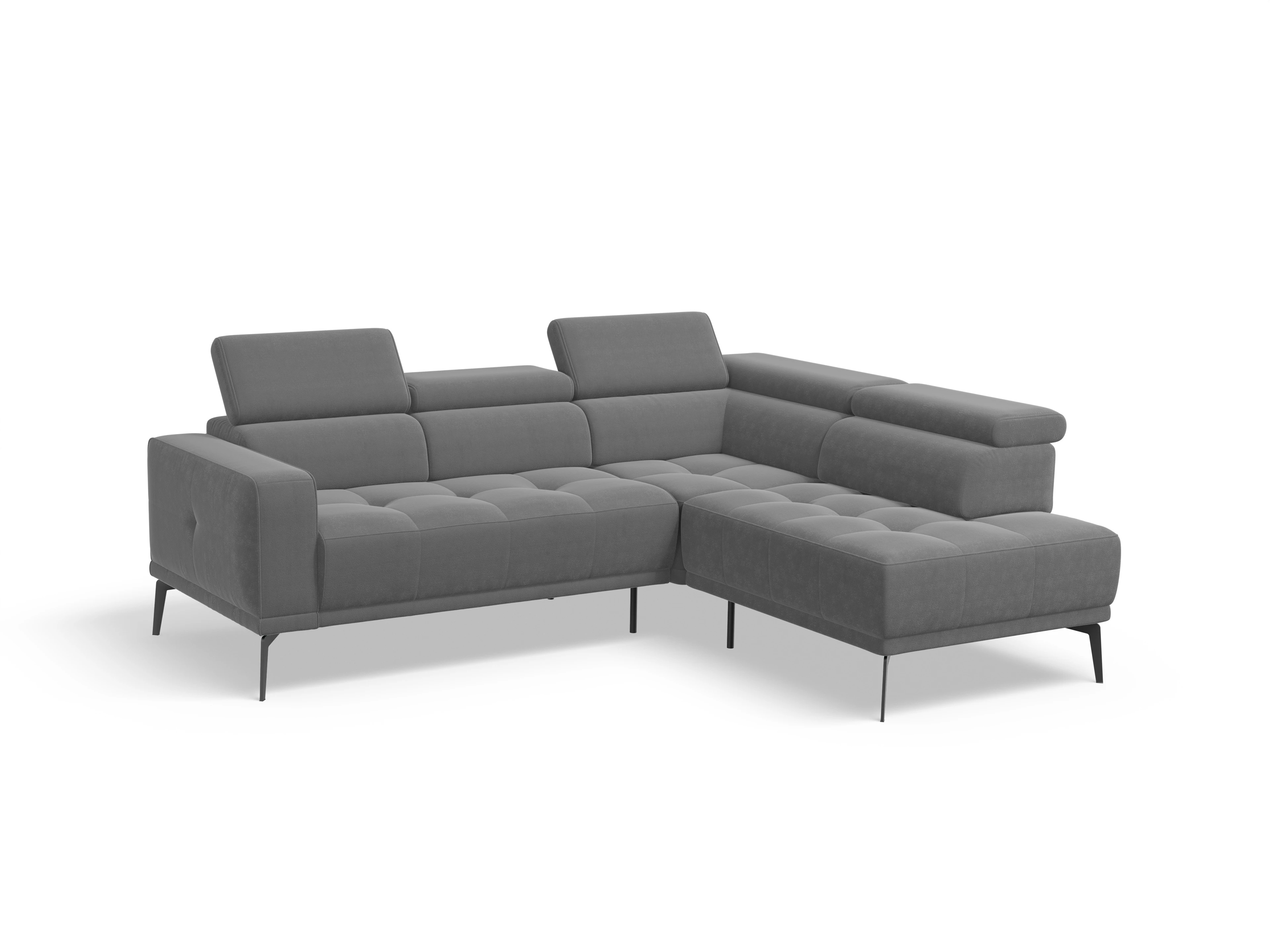 Ansicht des Produktes Marco Ecksofa rechts Abschluss offen in Stoff Grau