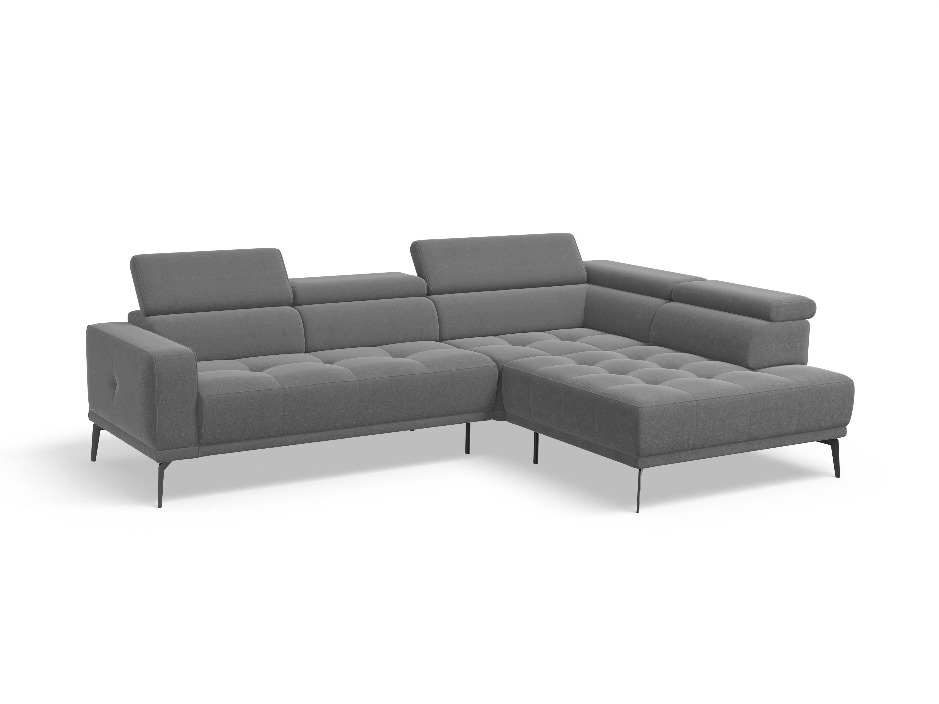 Ansicht des Produktes Marco Ecksofa rechts Abschluss offen in Stoff Grau