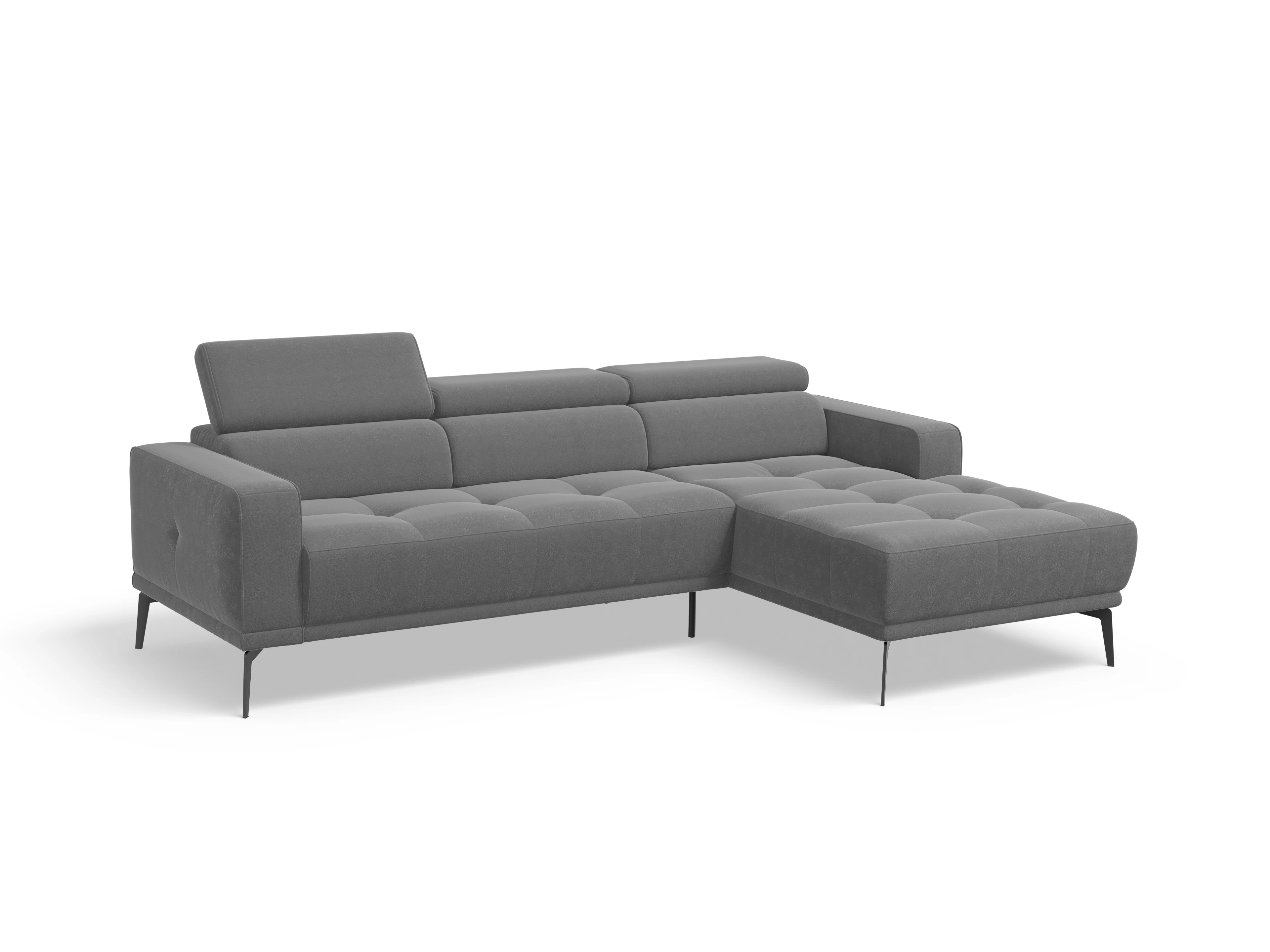 Marco LO Medium R Ansicht des Produktes Marco Ecksofa rechts Abschluss offen in Stoff Grau