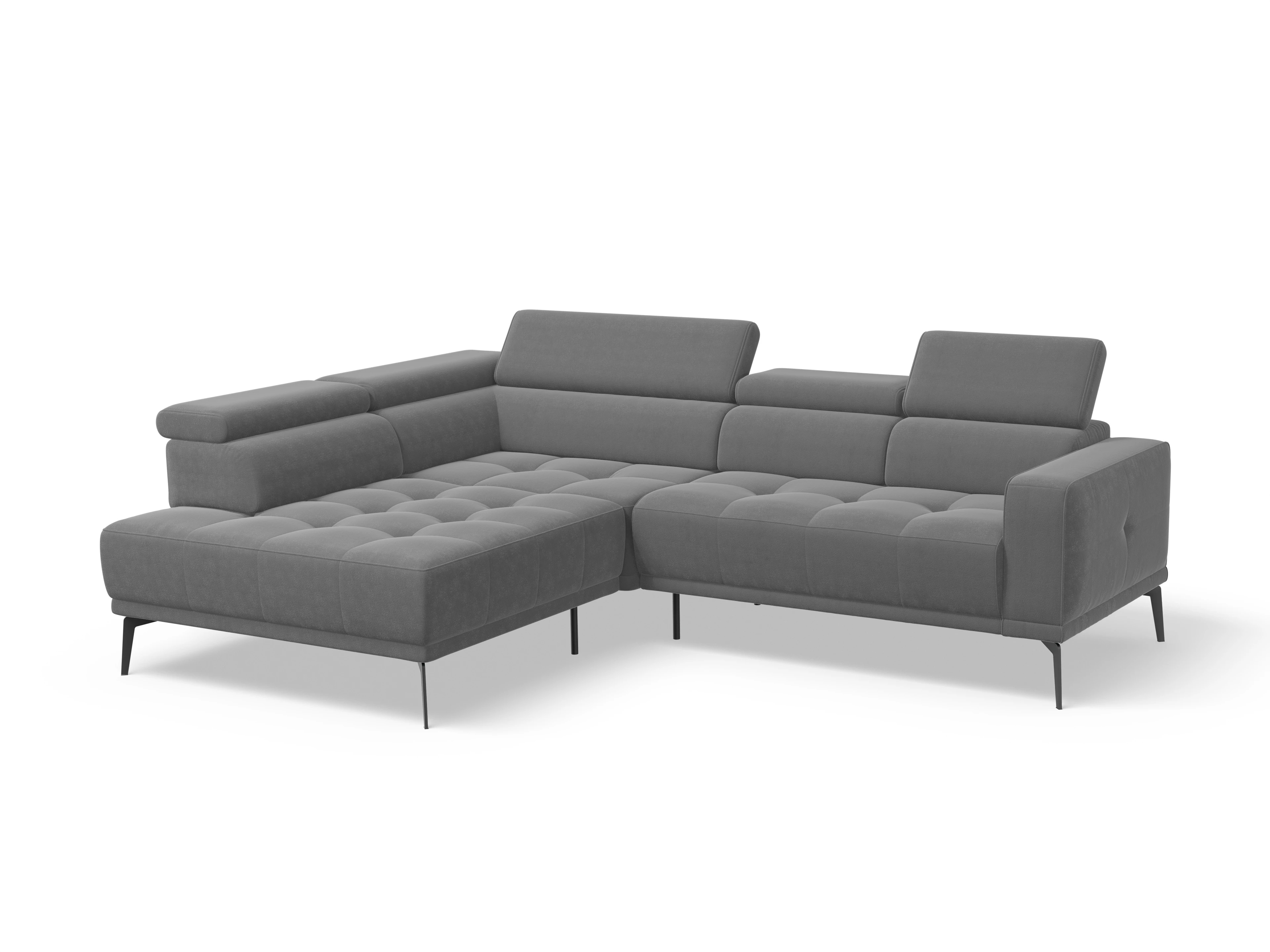 Ansicht des Produktes Marco Ecksofa links Abschluss offen in Stoff Grau