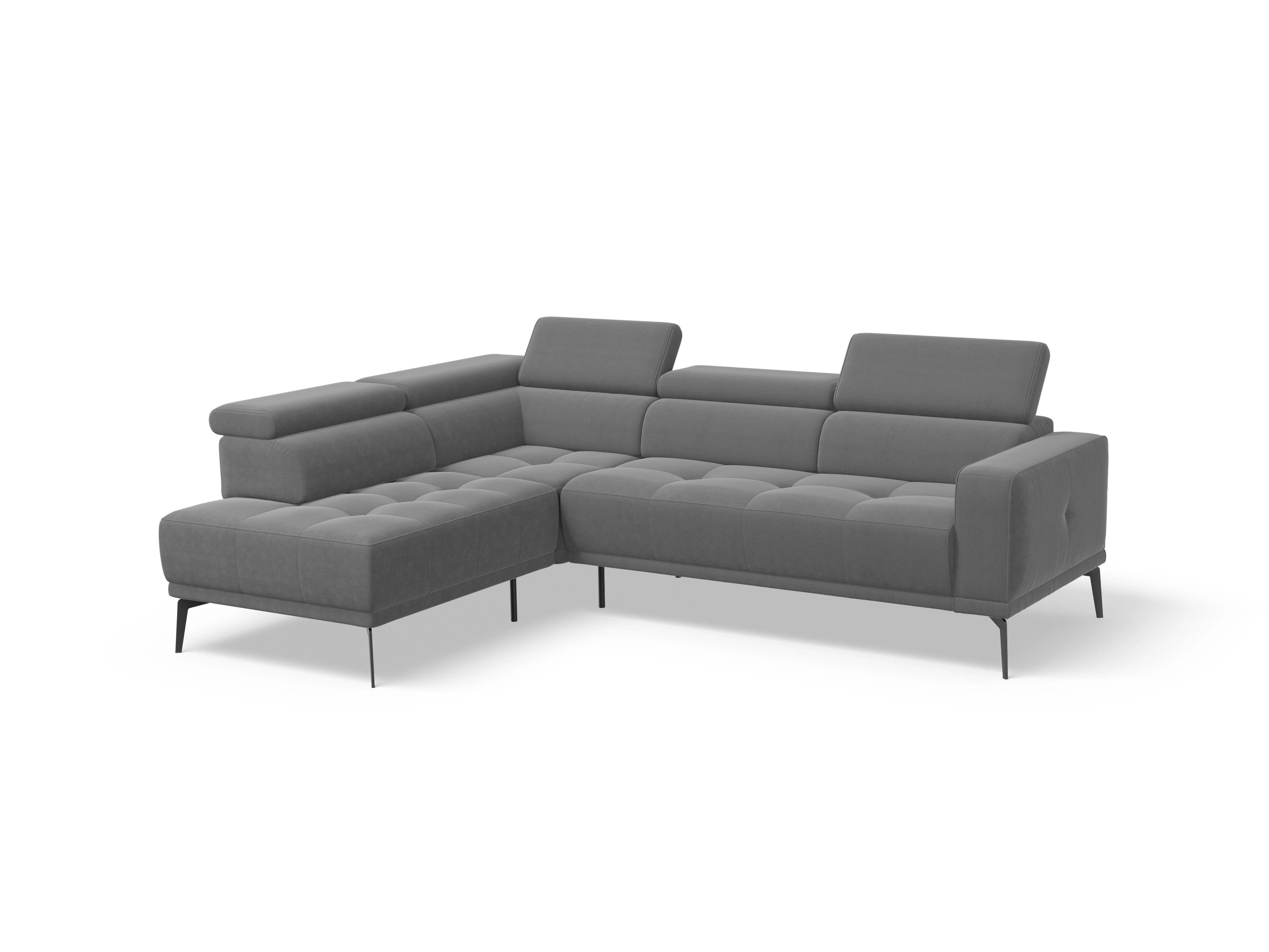 Ansicht des Produktes Marco Ecksofa links Abschluss offen in Stoff Grau