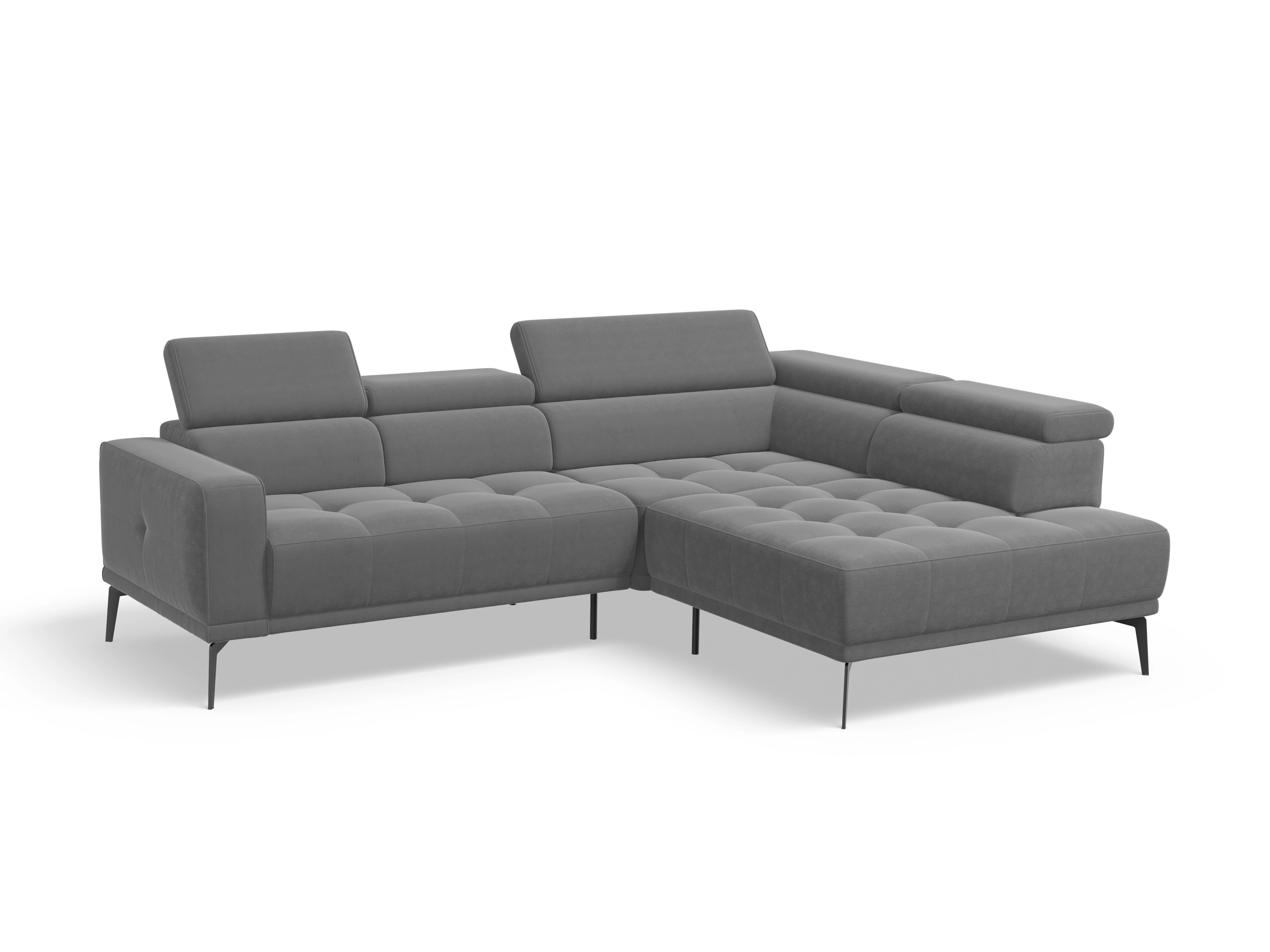 Ansicht des Produktes Marco Ecksofa rechts Abschluss offen in Stoff Grau