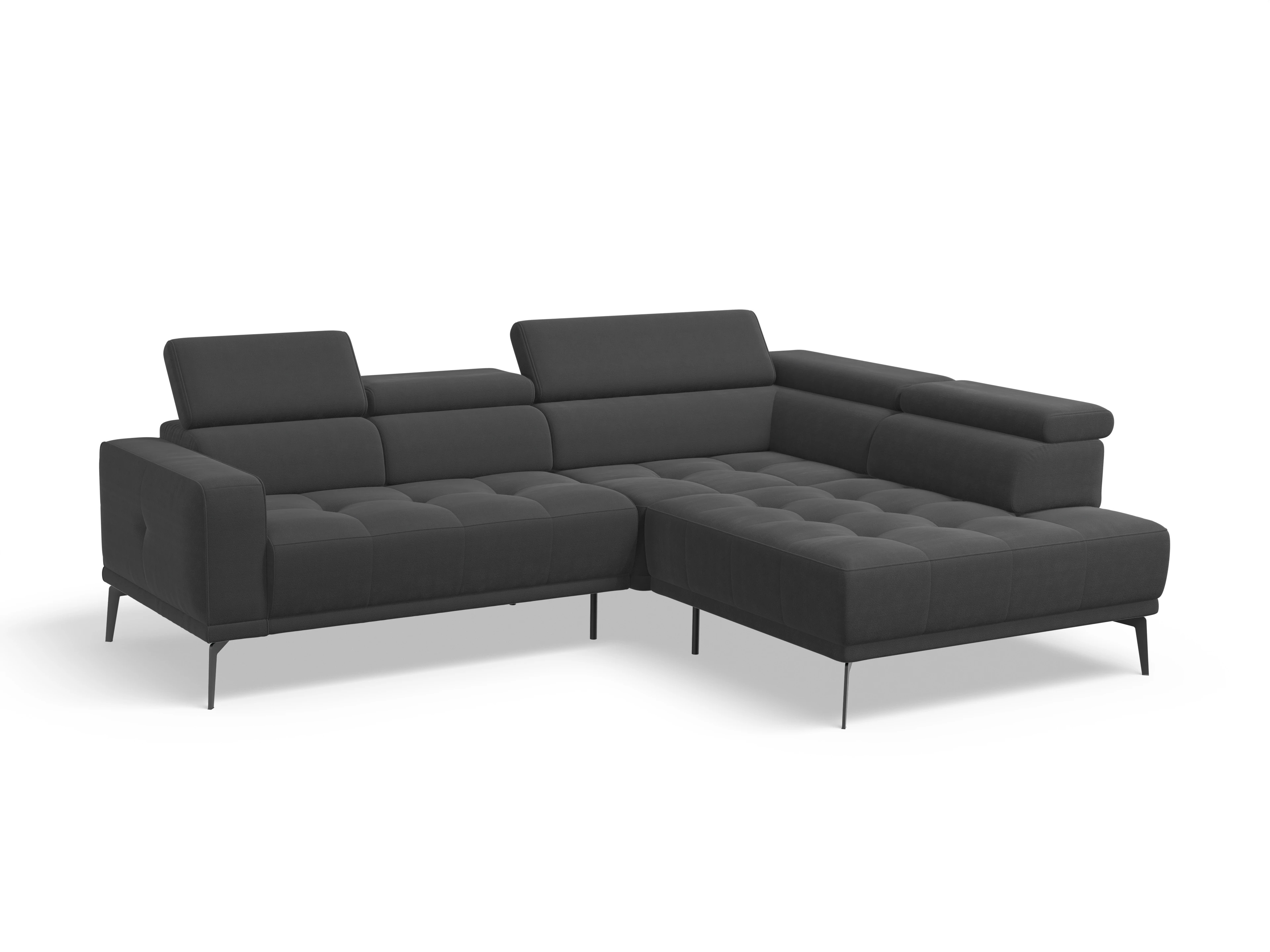 Ansicht des Produktes Marco Ecksofa rechts Abschluss offen in Stoff Grau