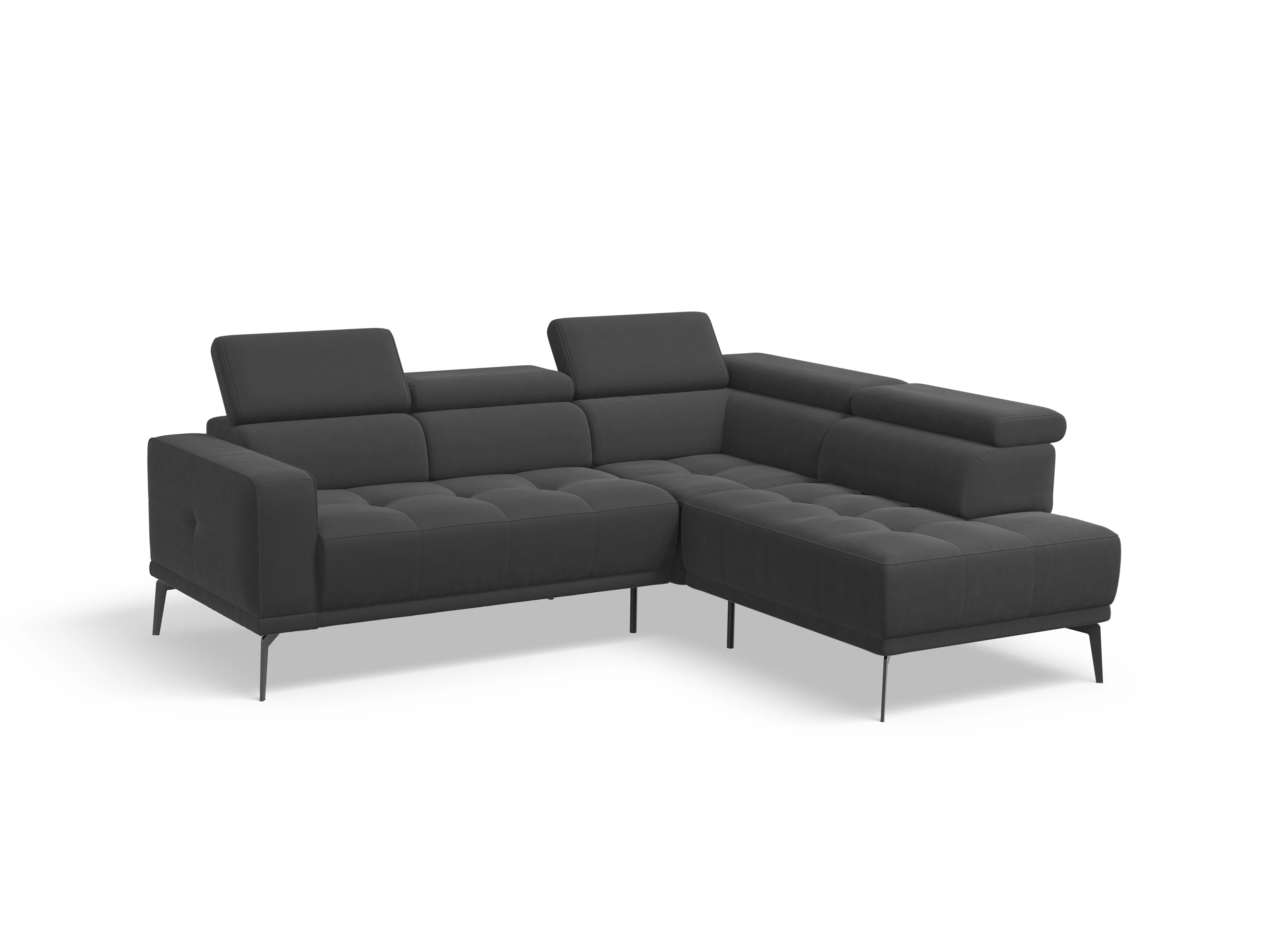 Marco Aho kl Small R Ansicht des Produktes Marco Ecksofa rechts Abschluss offen in Stoff Grau