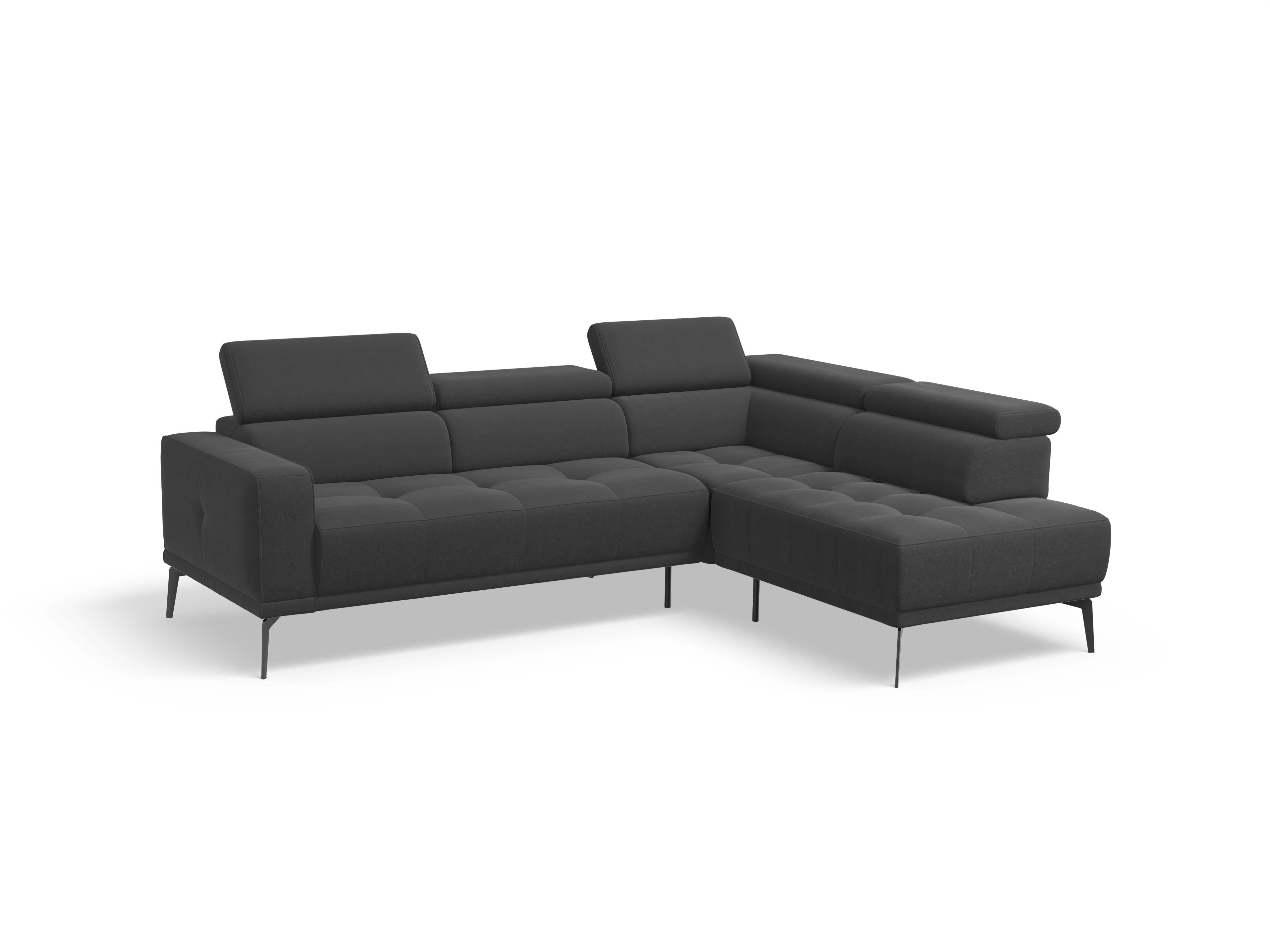 Ansicht des Produktes Marco Ecksofa rechts Abschluss offen in Stoff Grau