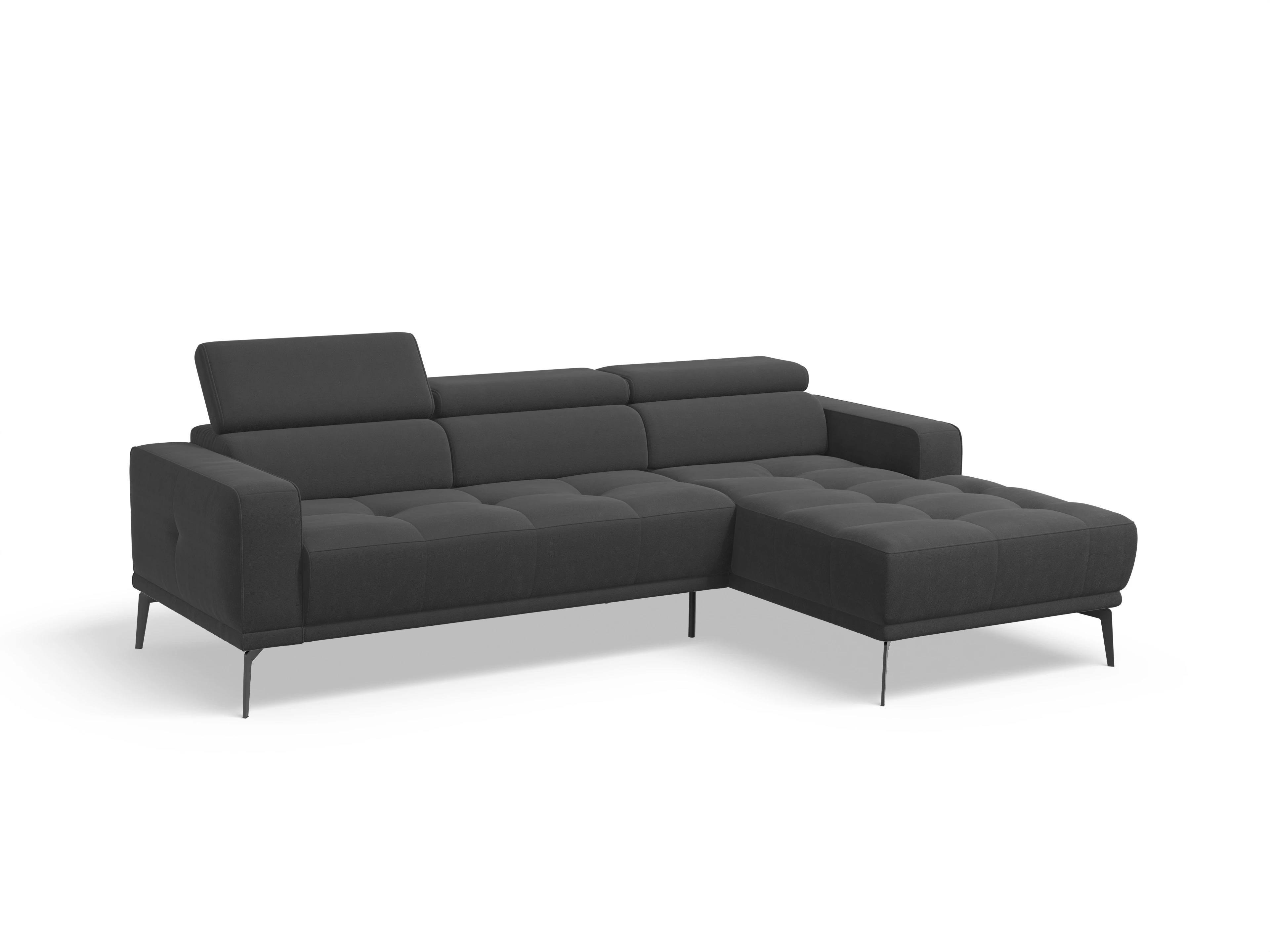 Ansicht des Produktes Marco Ecksofa rechts Abschluss offen in Stoff Grau