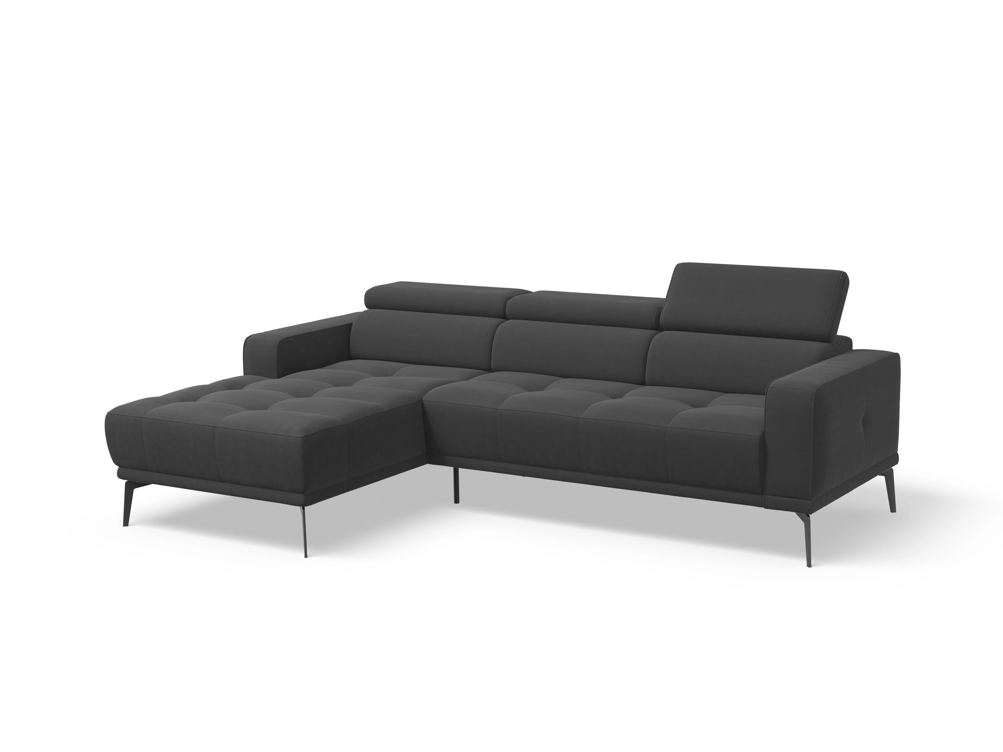 Ansicht des Produktes Marco Ecksofa links Abschluss offen in Stoff Grau